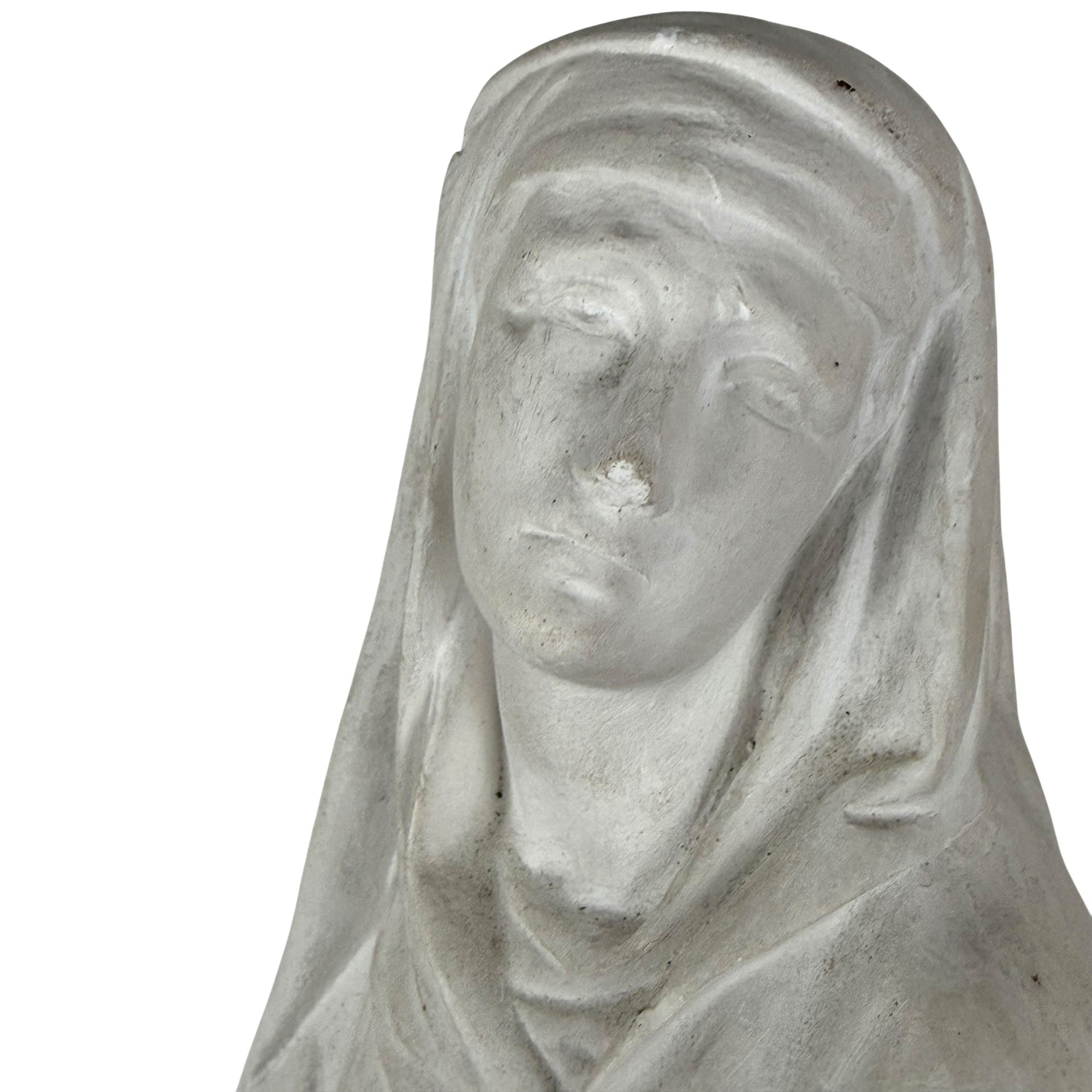 Virgin Mary statue facial modelling