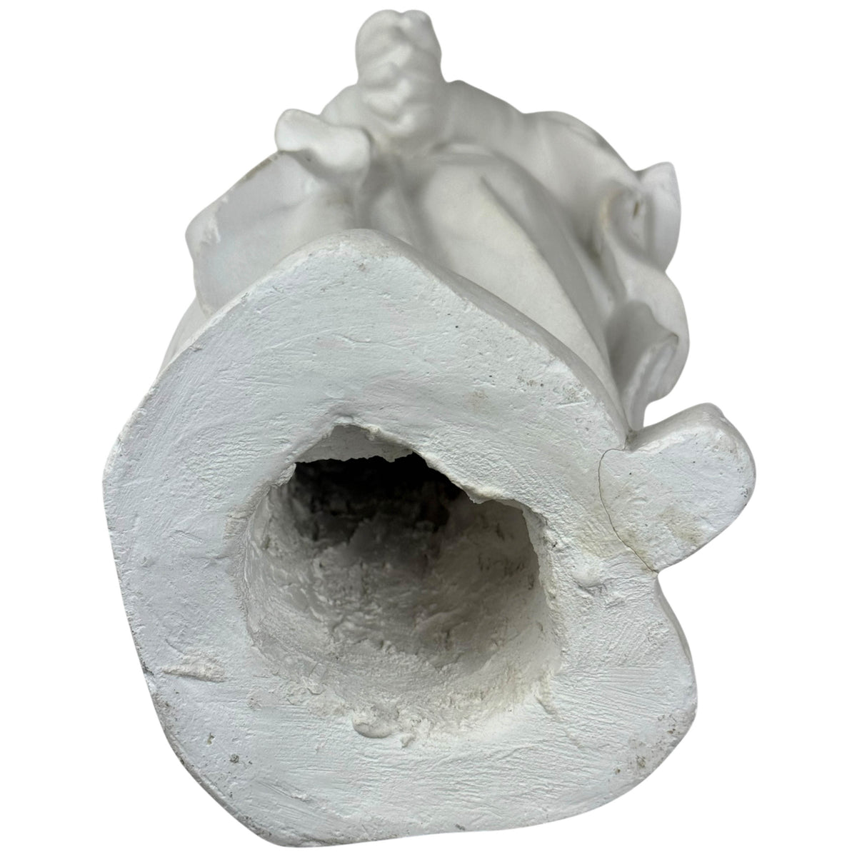 Hollow cast plaster base of vintage Virgin Mary statue