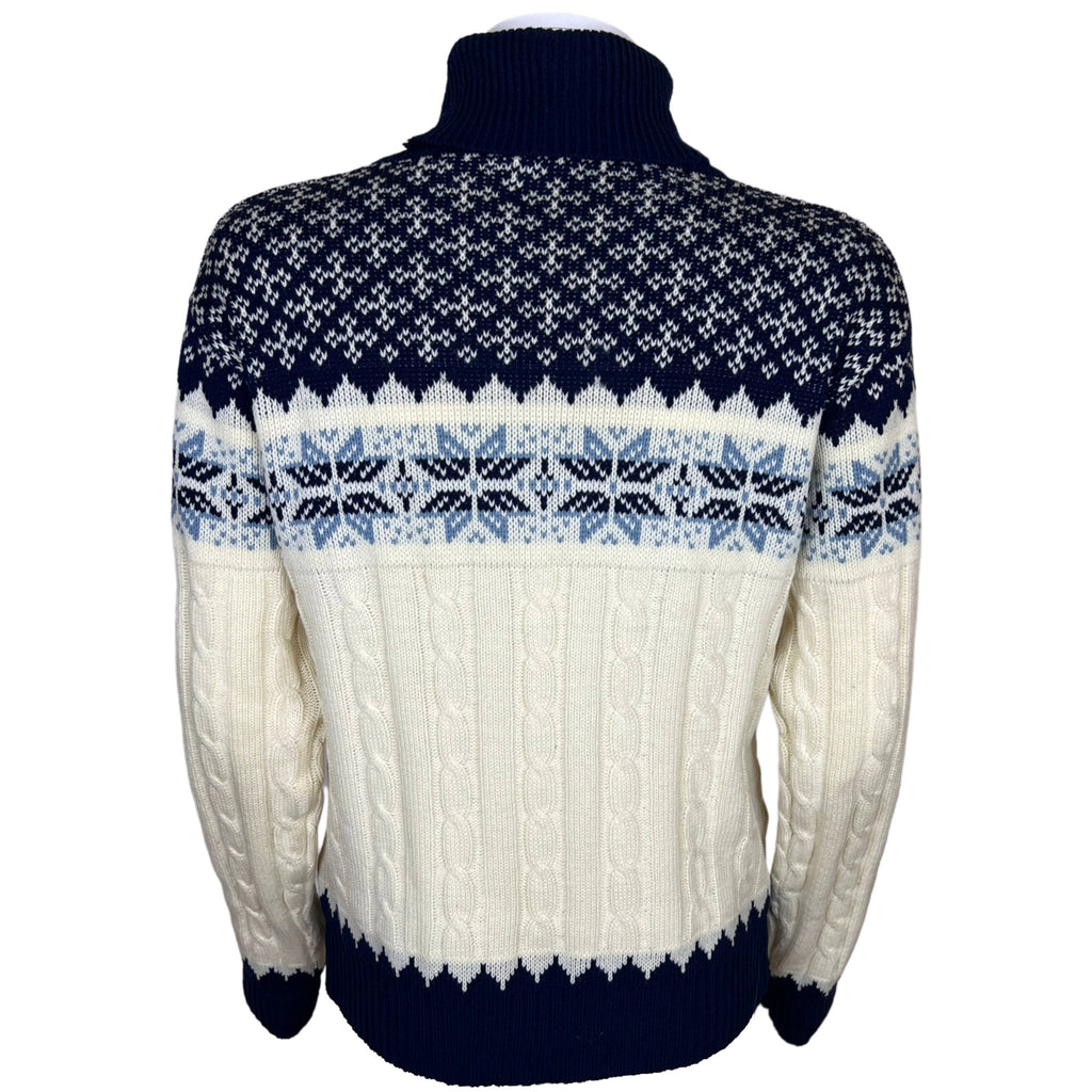 Vintage 1960s Acrylic Turtleneck Sweater Nordic Ptn Ladies M