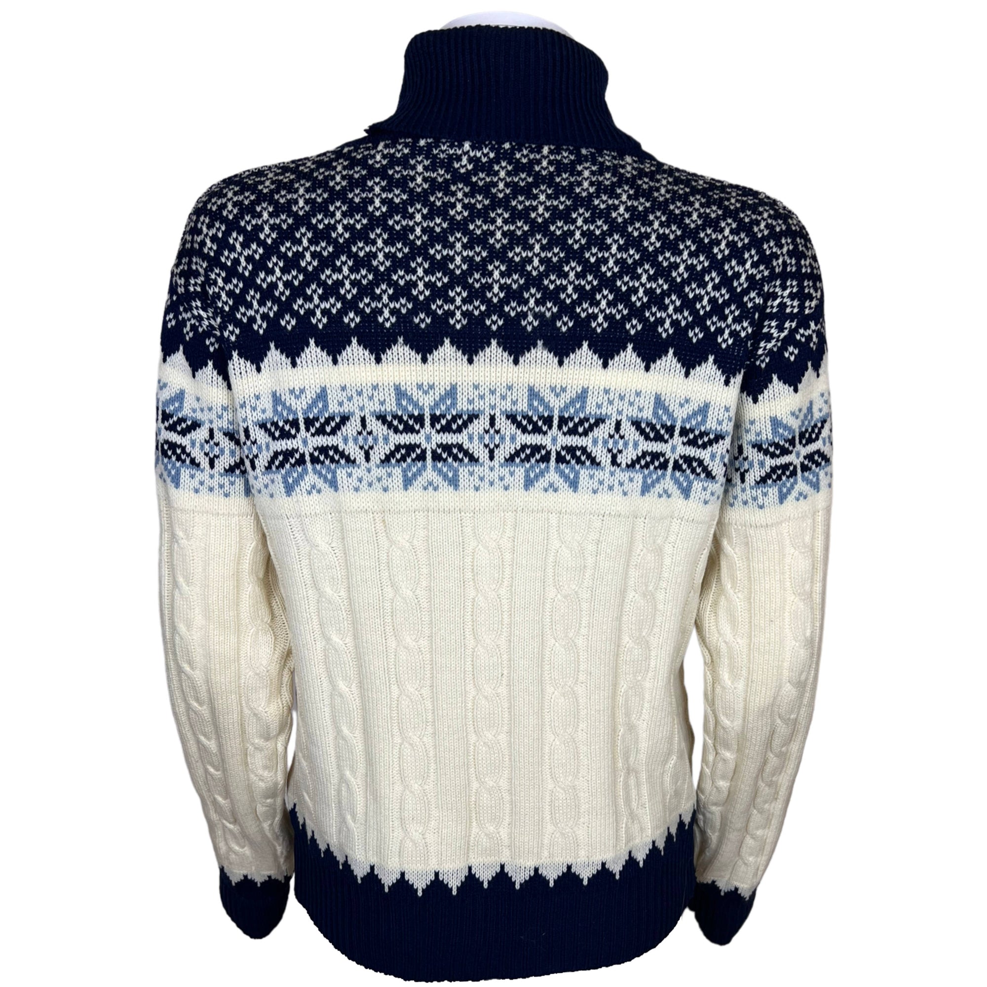 Vintage 1960s Acrylic Turtleneck Sweater Nordic Ptn Ladies M