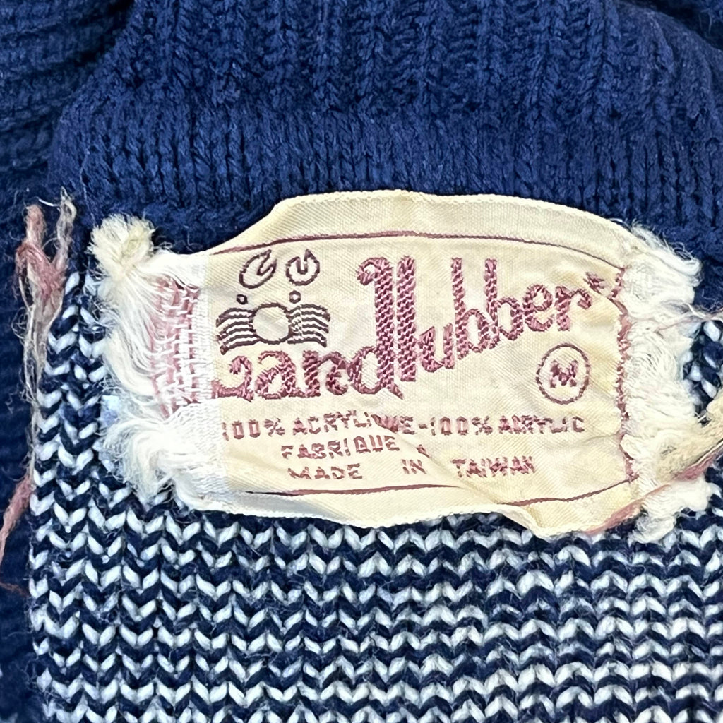 Vintage 1960s Acrylic Turtleneck Sweater Nordic Ptn Ladies M