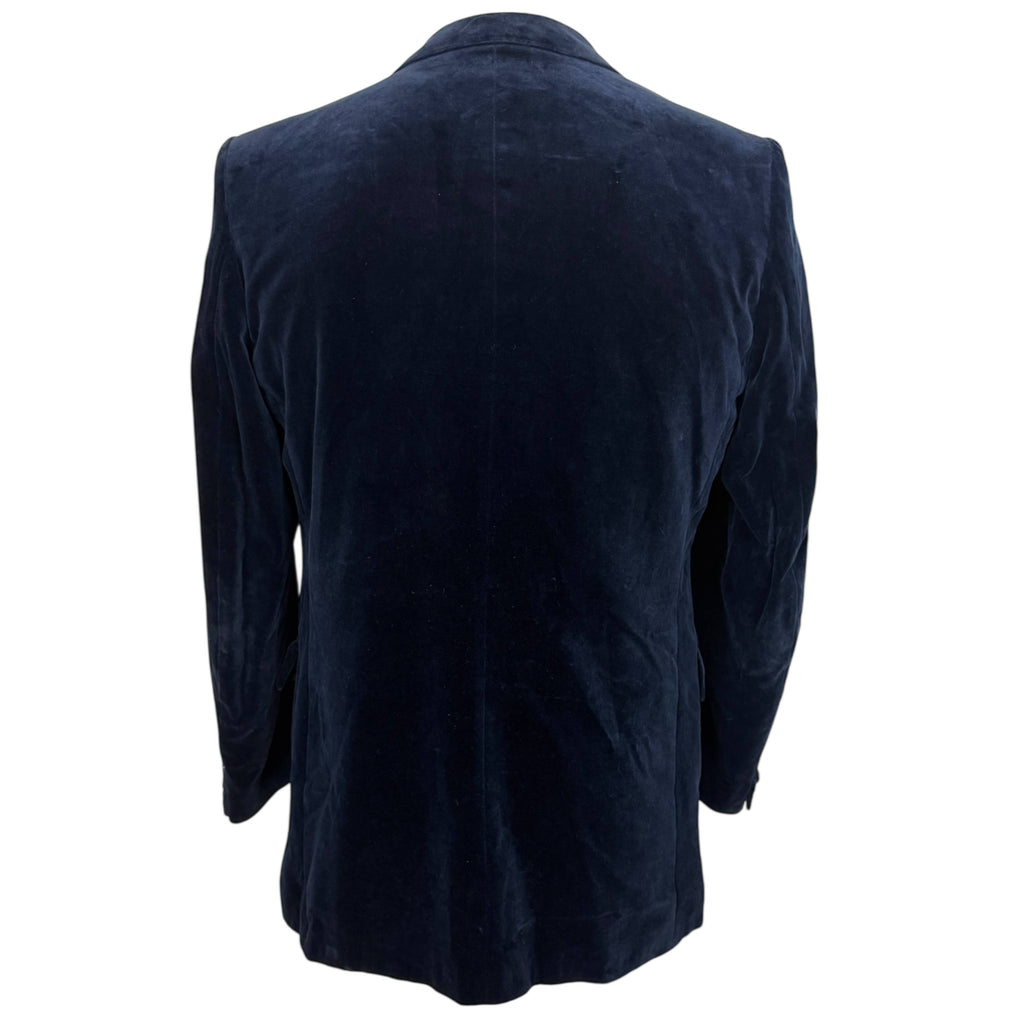 1970s Vintage Lanvin Paris Jacket Blue Velvet Blazer Size M