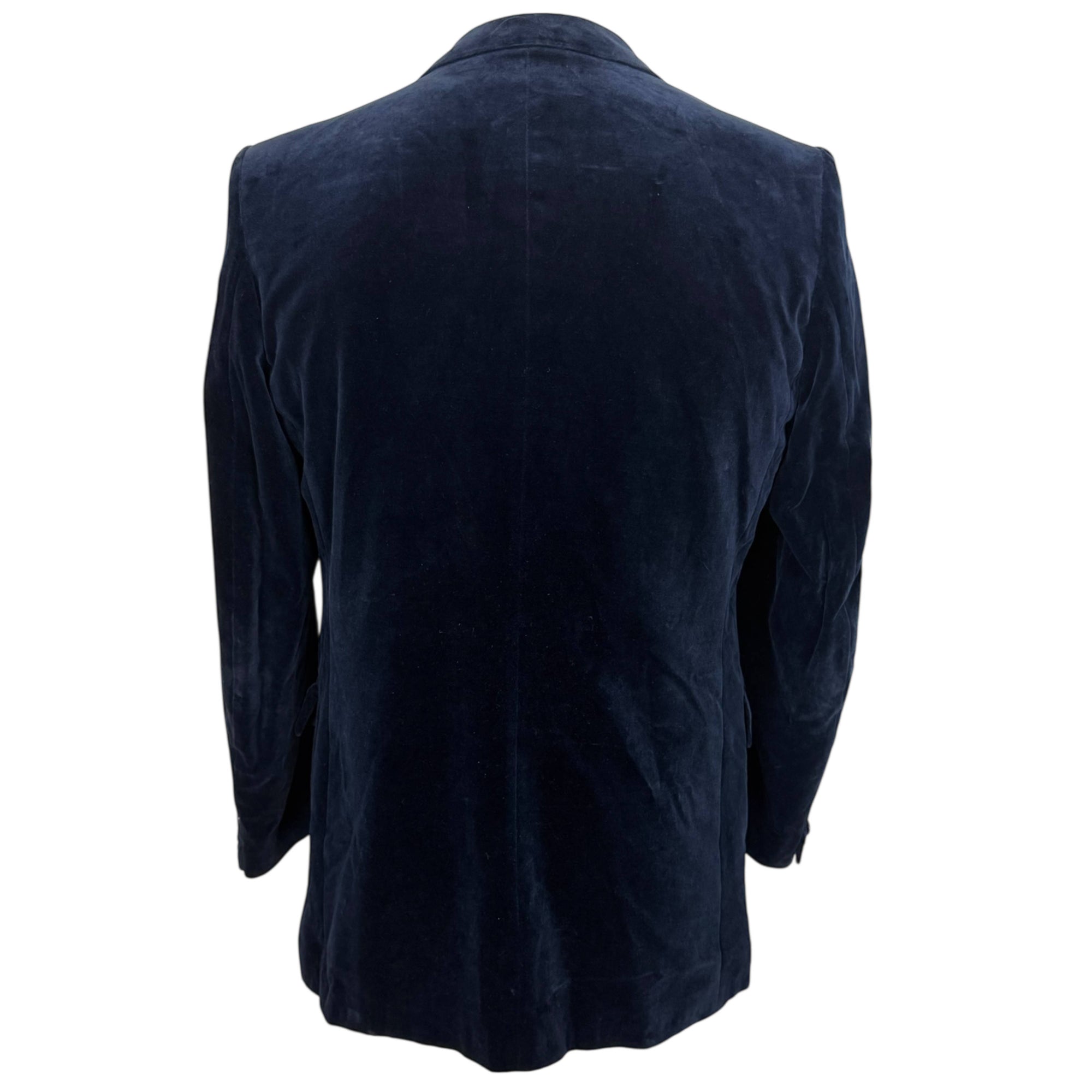 1970s Vintage Lanvin Paris Jacket Blue Velvet Blazer Size M