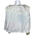 Vintage 1980s Beaded Jacket White Silk Laurence Kazar Size M