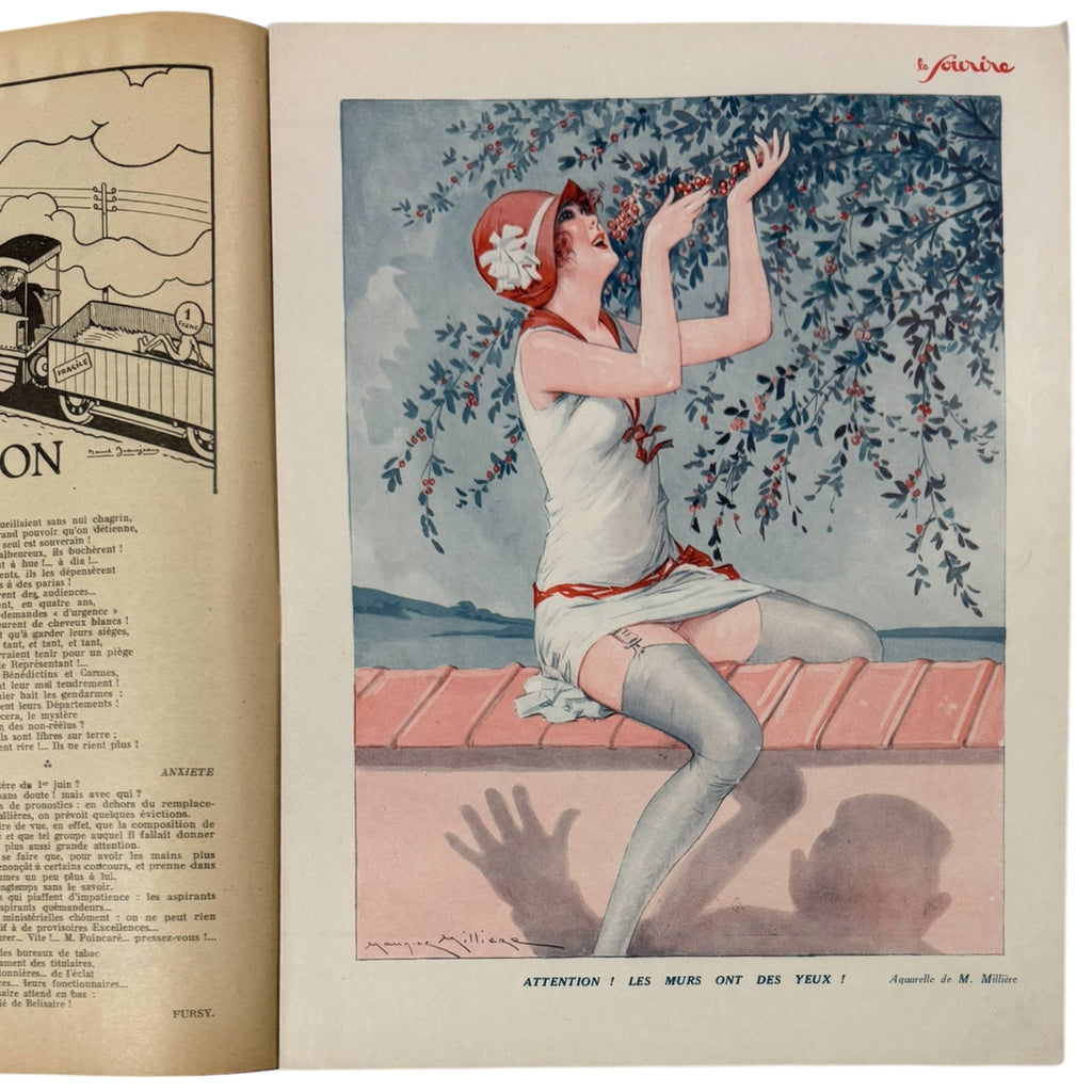 1928 French Magazine Le Sourire – Art Deco Illustrations, Risqué Paris Humour