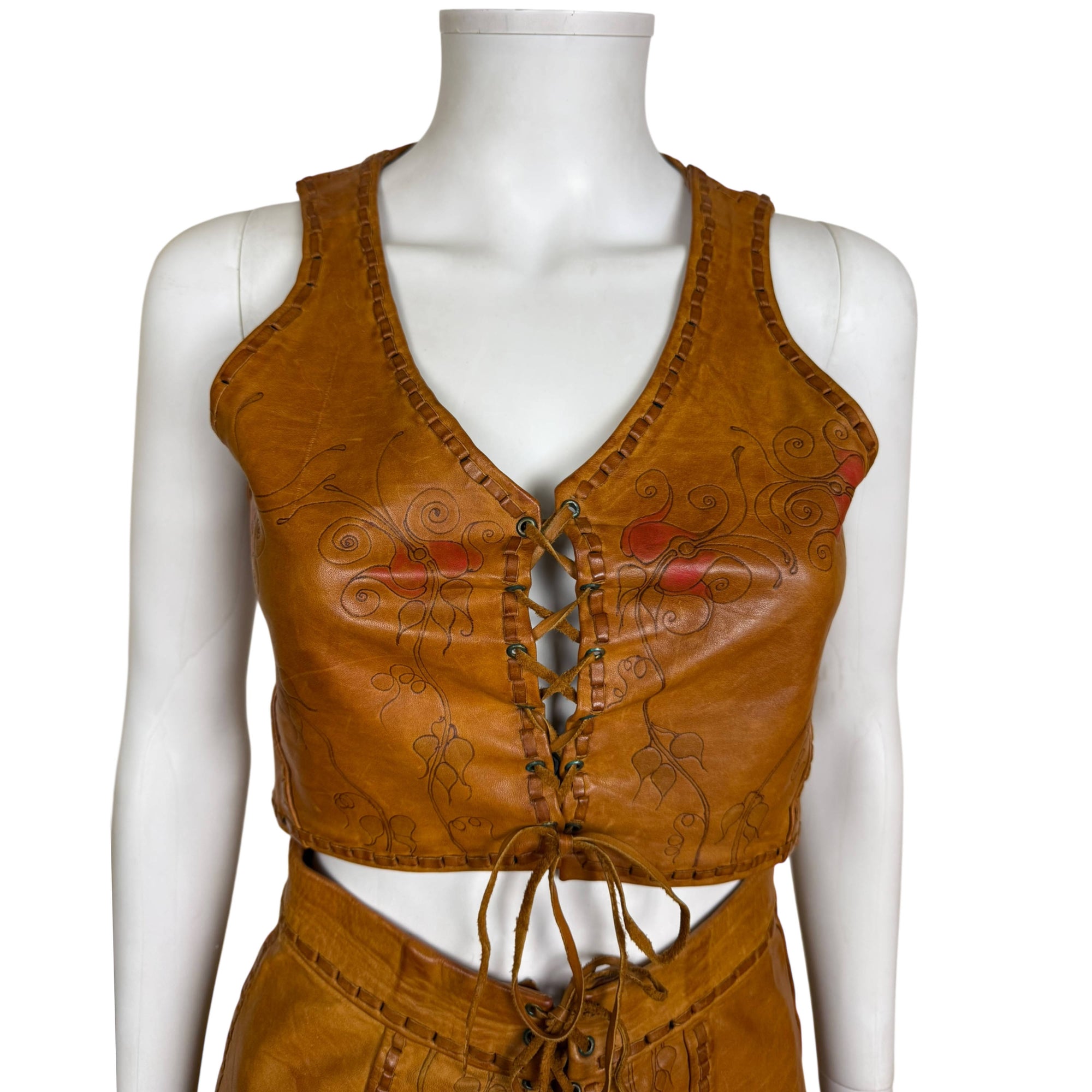 artisan leather top from the 1970s