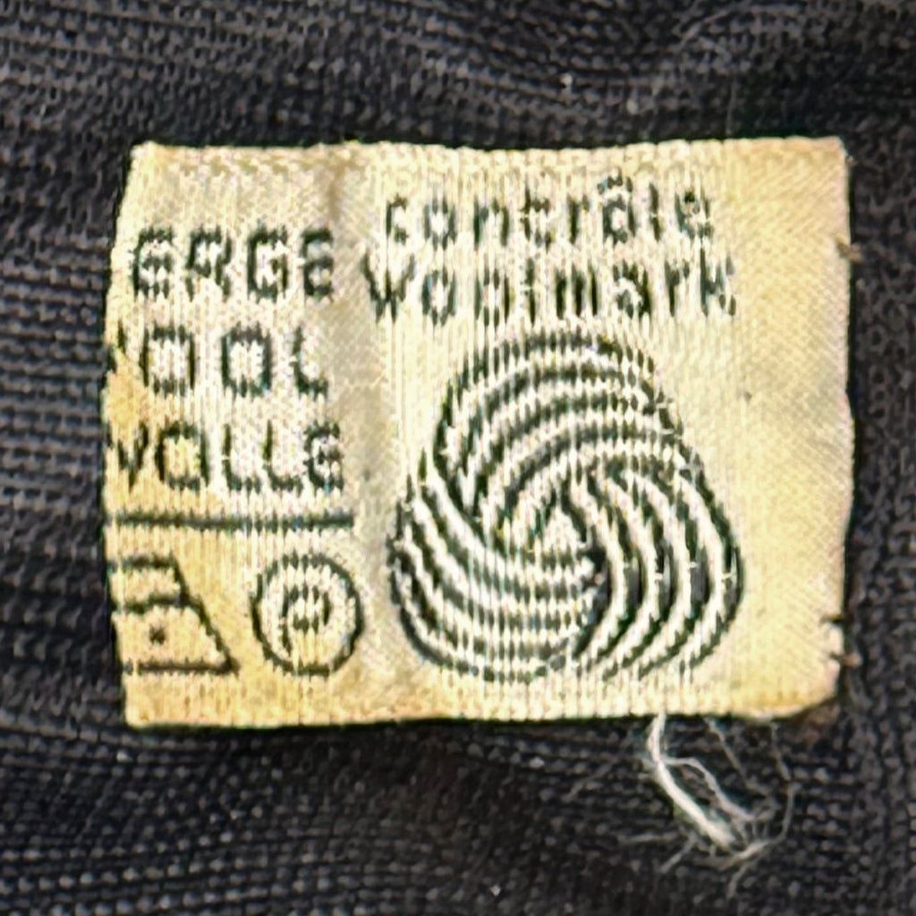 Vintage Pierre Cardin dress Woolmark label identifying pure new wool fabric