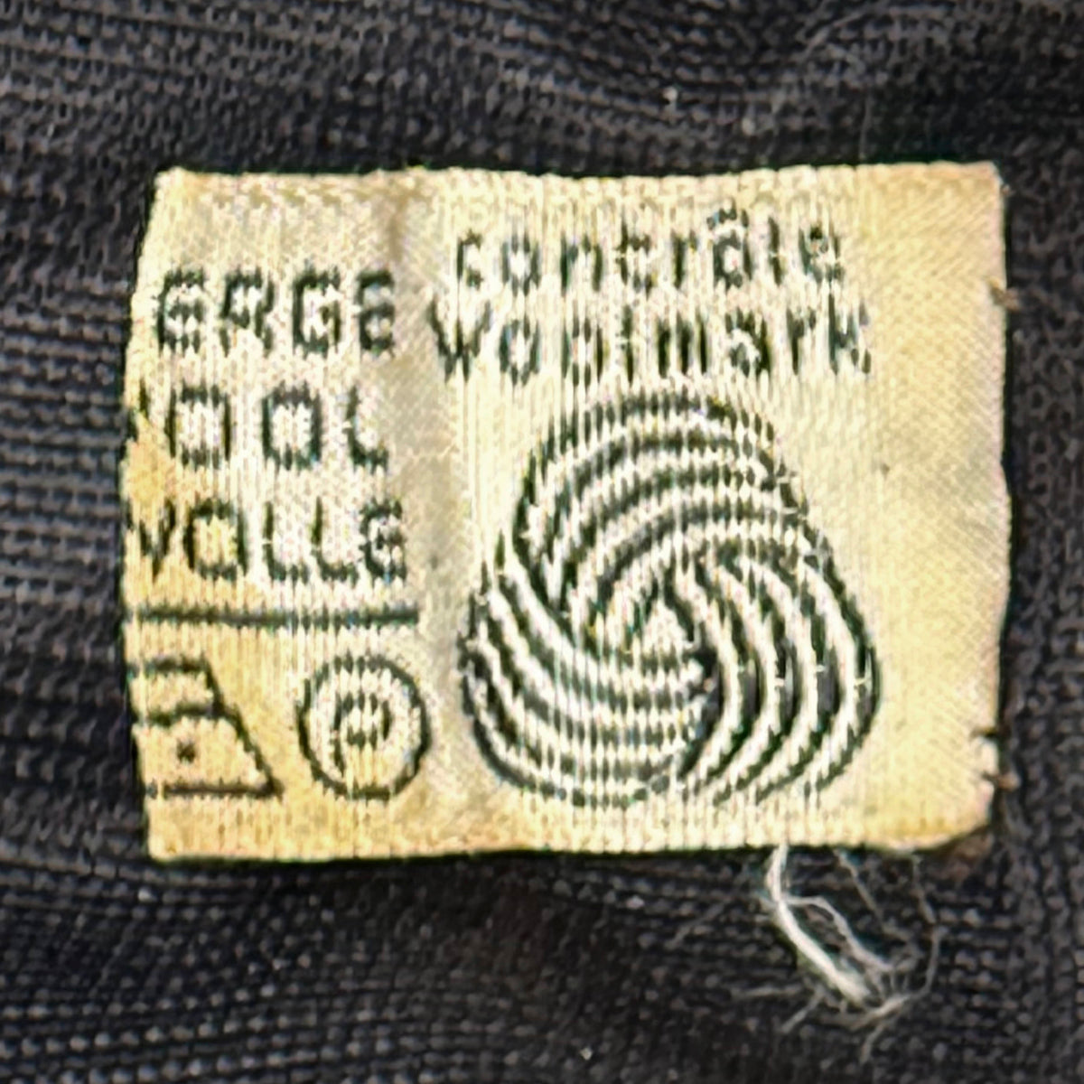 Vintage Pierre Cardin dress Woolmark label identifying pure new wool fabric