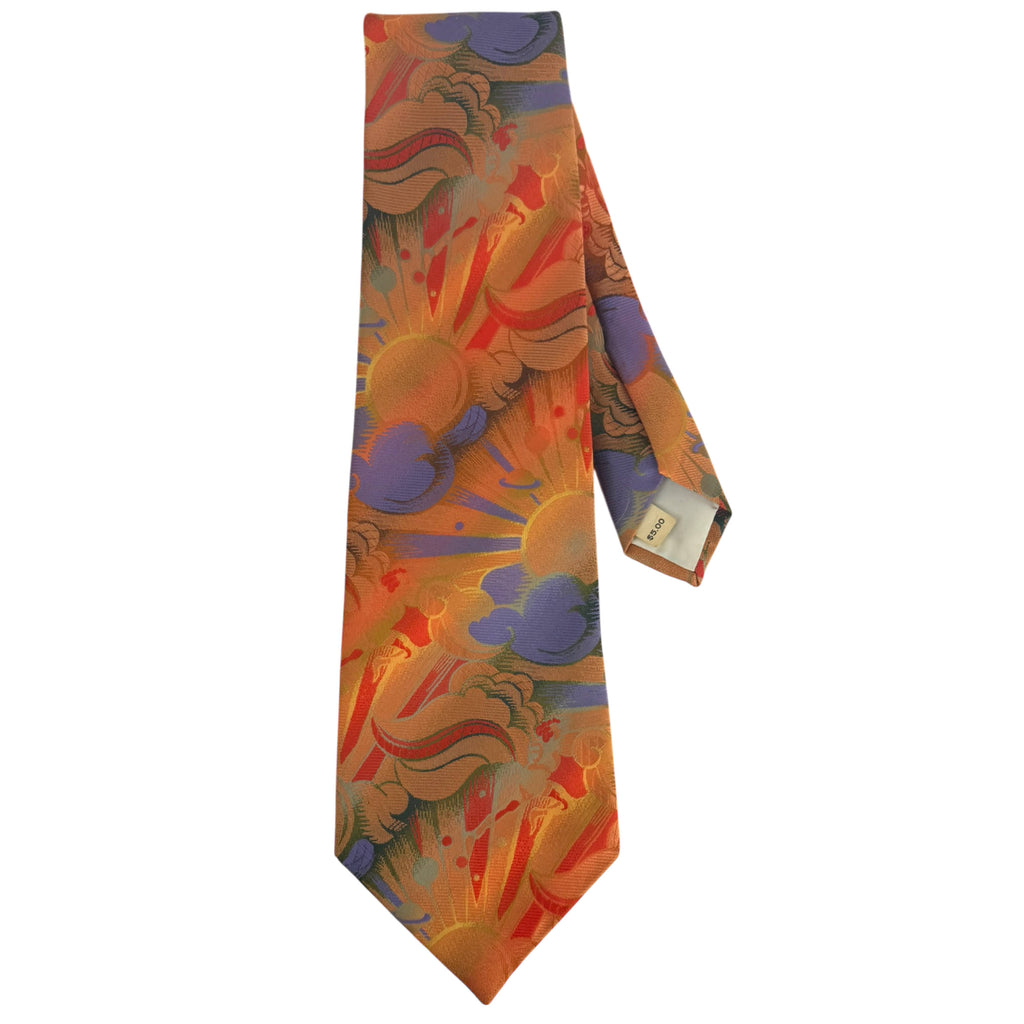 Vintage 1970s Liebert psychedelic kipper tie with celestial design
