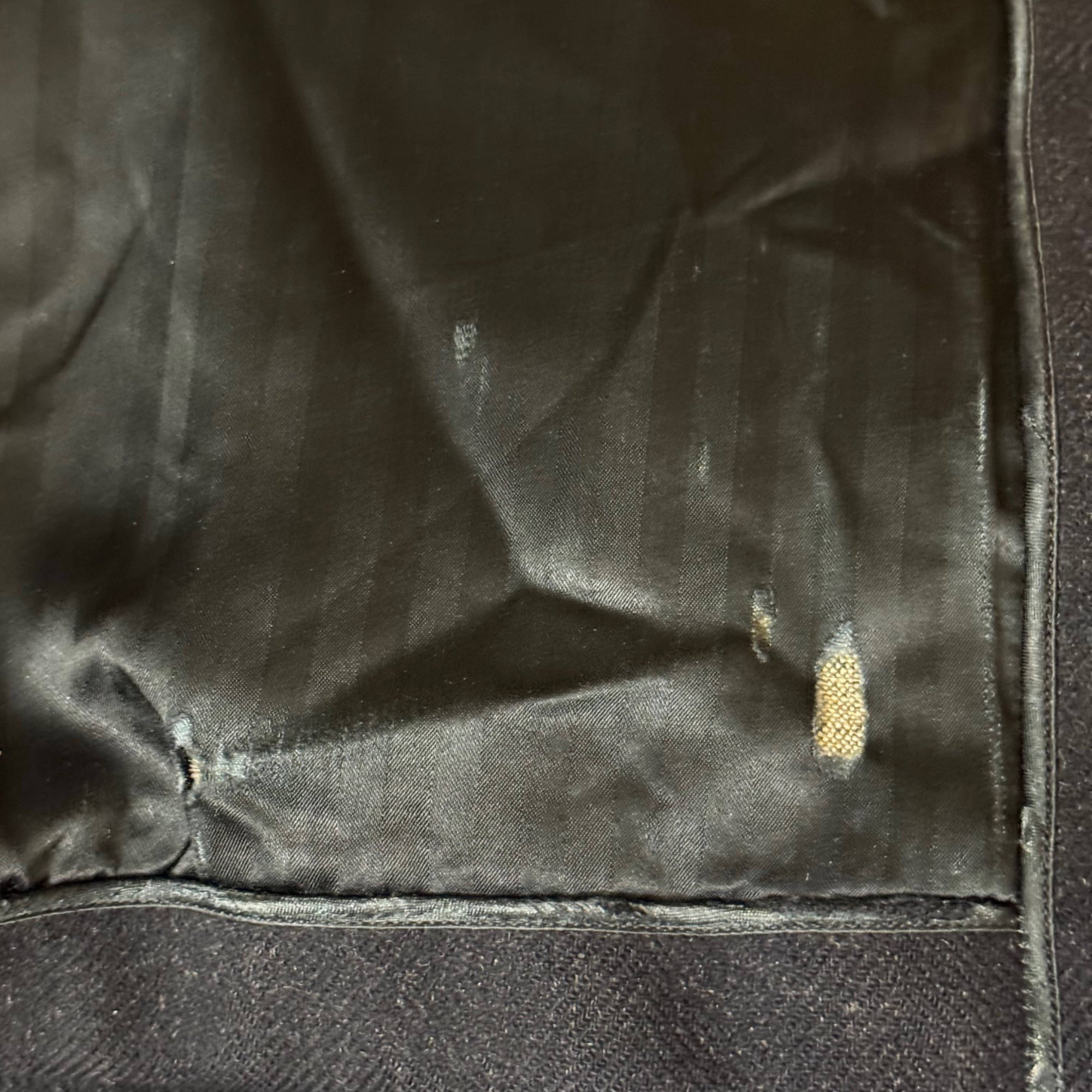fray holes to lining
