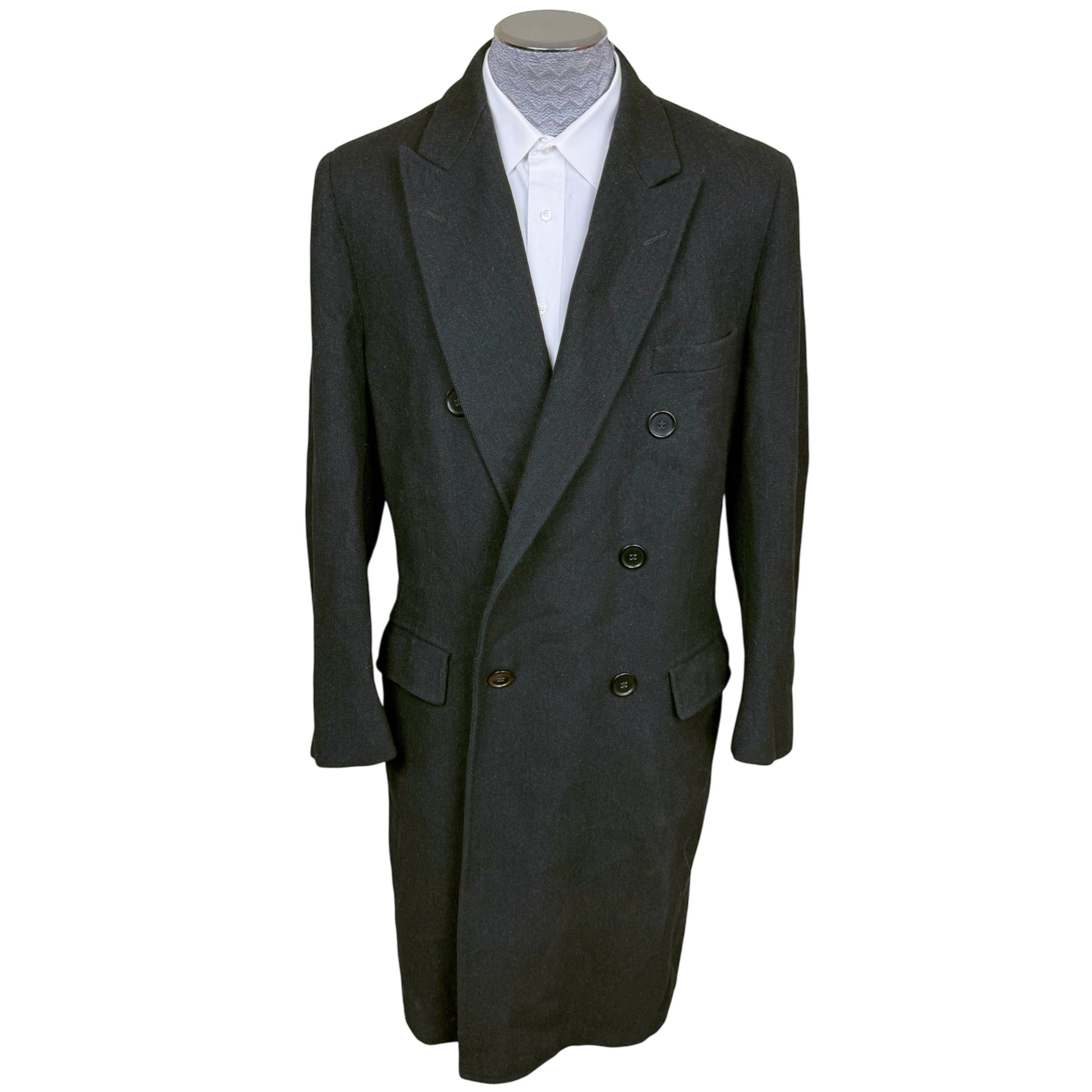 Vintage 1962 Wool Overcoat Custom Tailored Double Breasted Coat Size M L