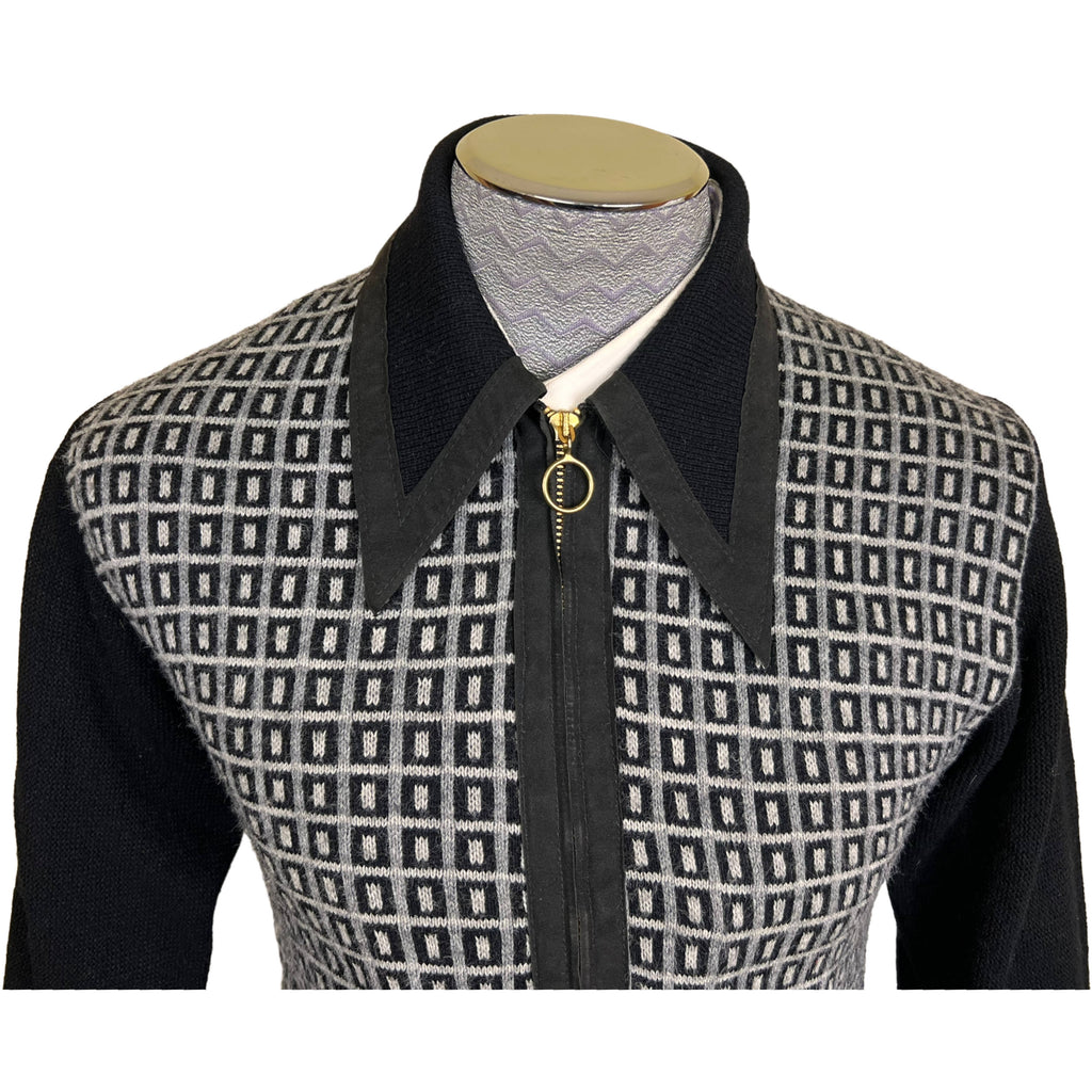 Vintage 60s 1970s Mens Zip Up Cardigan Sweater Lord James S