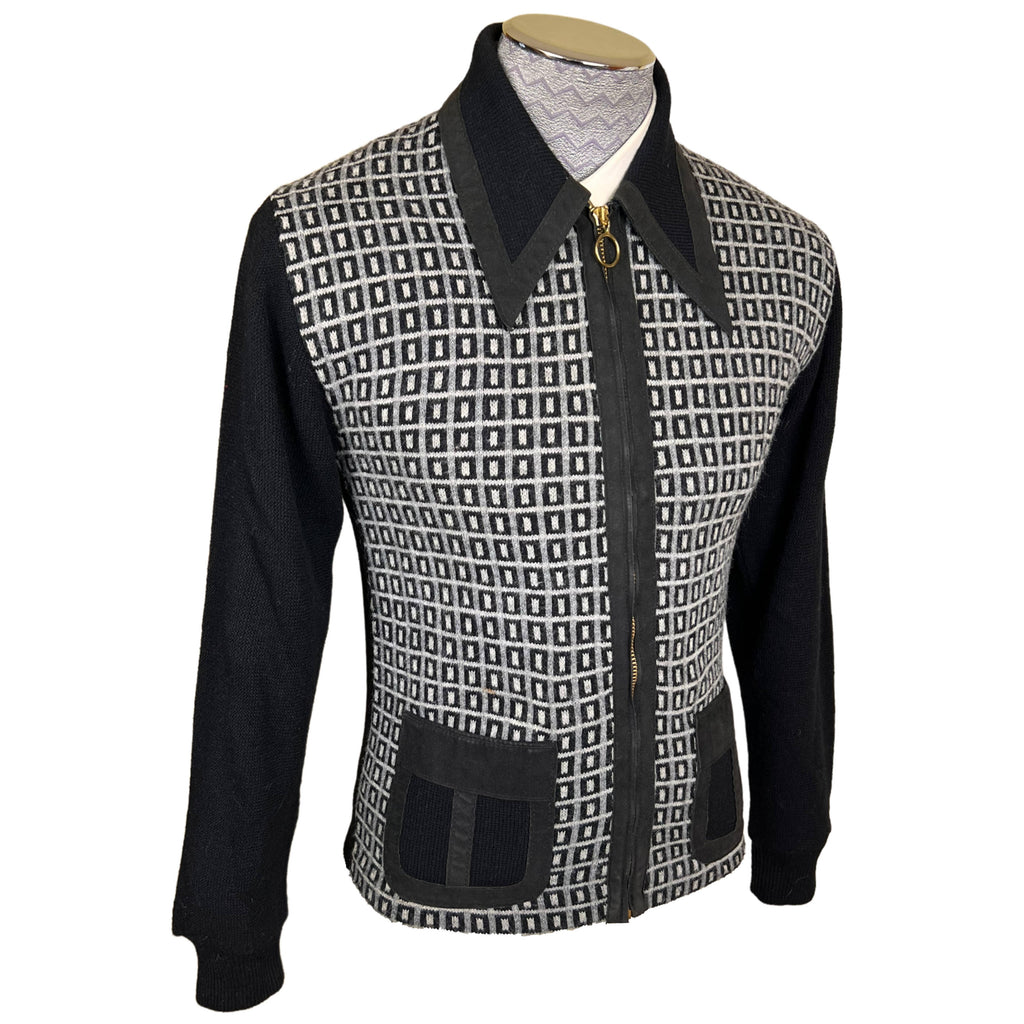 Vintage 60s 1970s Mens Zip Up Cardigan Sweater Lord James S