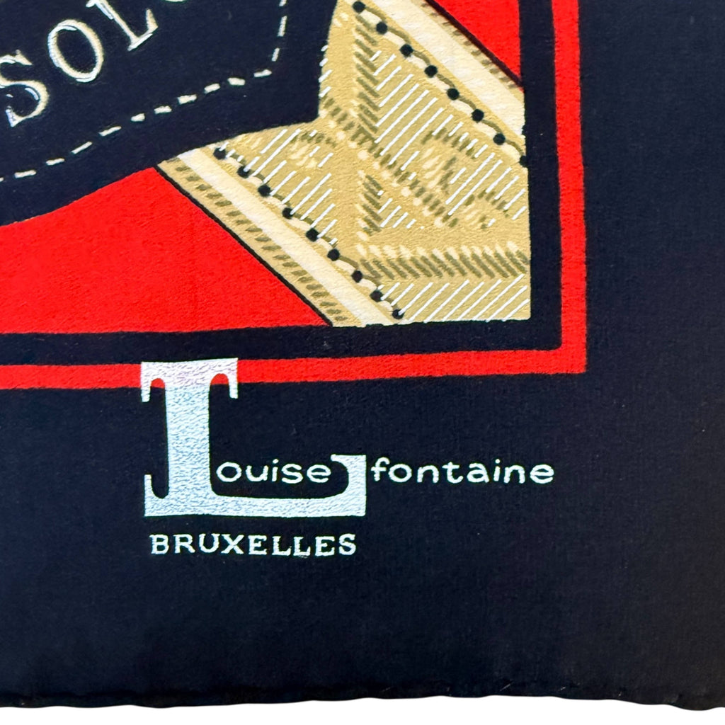 Mid-century equestrian silk carré by Louise Fontaine