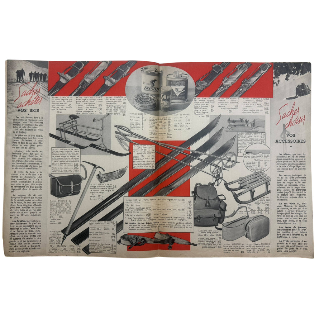Vintage 1938 Ski Catalogue Les Grands Magasins Louvre Paris Winter Sports