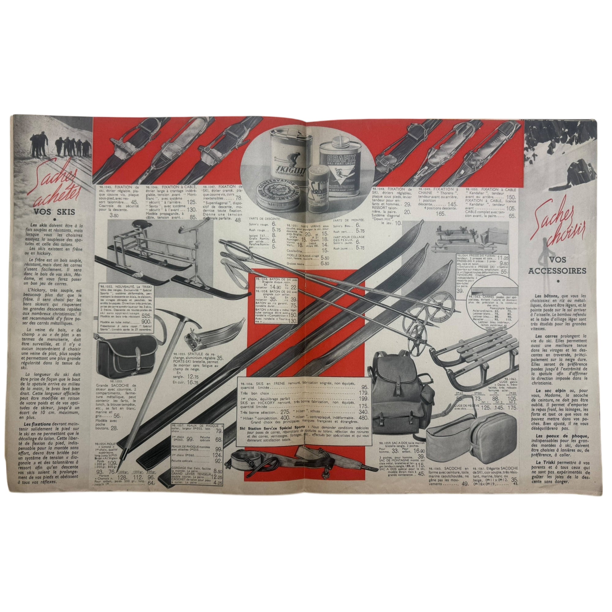 Vintage 1938 Ski Catalogue Les Grands Magasins Louvre Paris Winter Sports