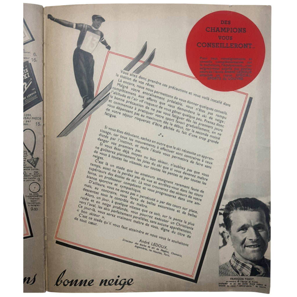 Vintage 1938 Ski Catalogue Les Grands Magasins Louvre Paris Winter Sports