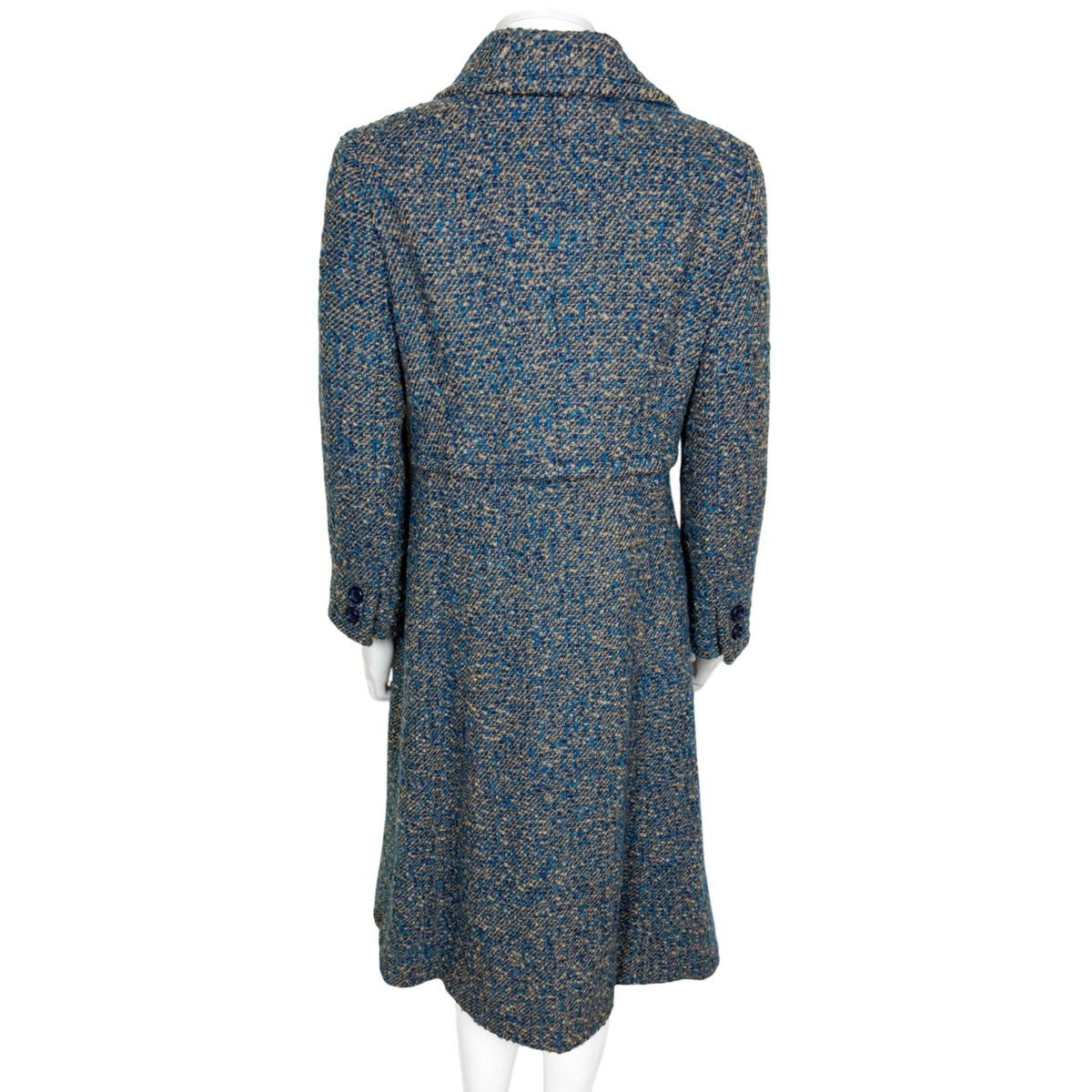 Vintage c.1970 Lydia Modell wool bouclé coat full back view