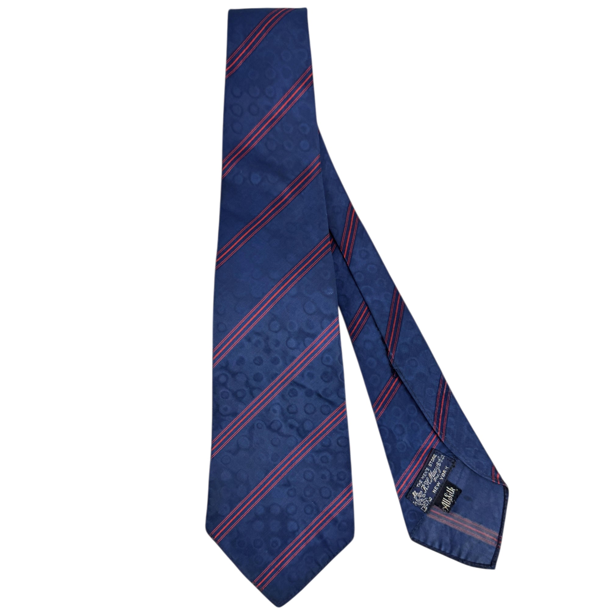 Art Deco 1930s Silk Tie Striped Jacquard R.H. Macy & Co