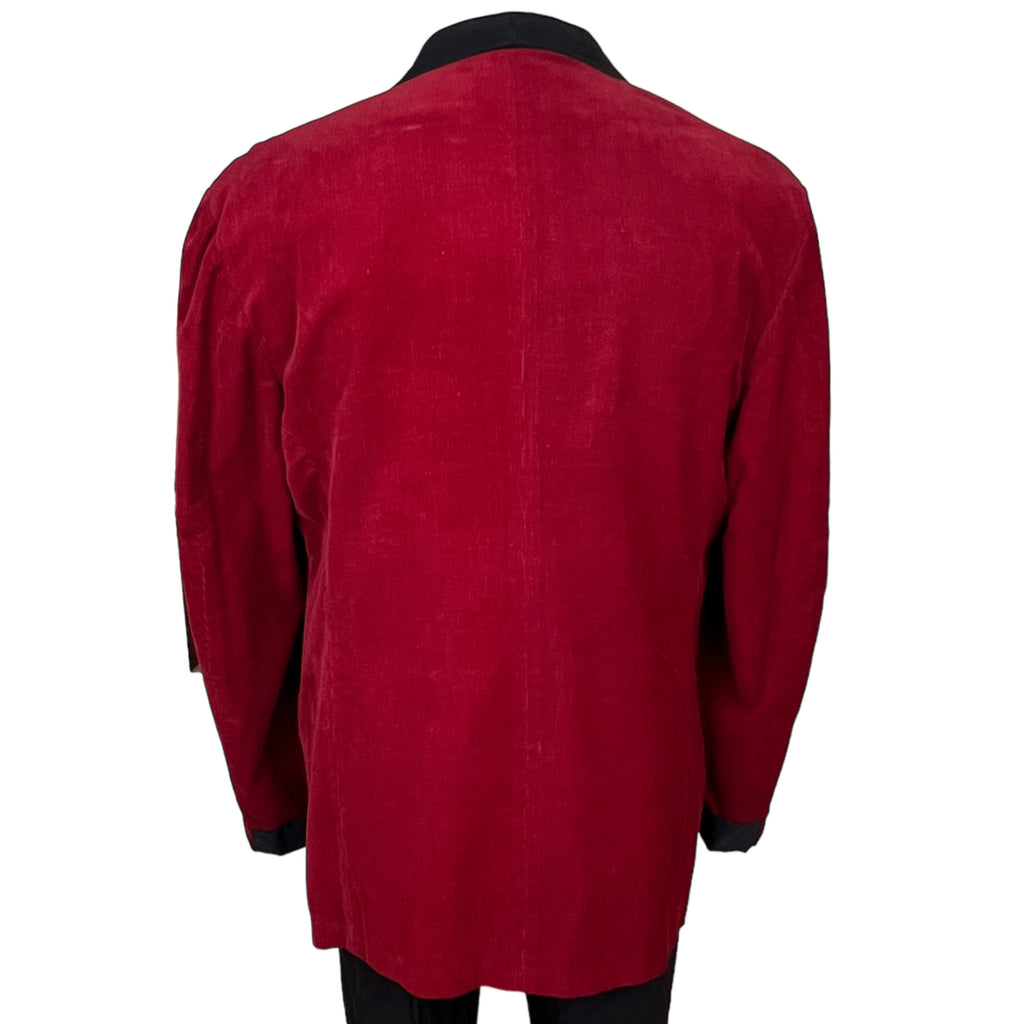 1950s Vintage Smoking Jacket Red Corduroy Macy’s Size L