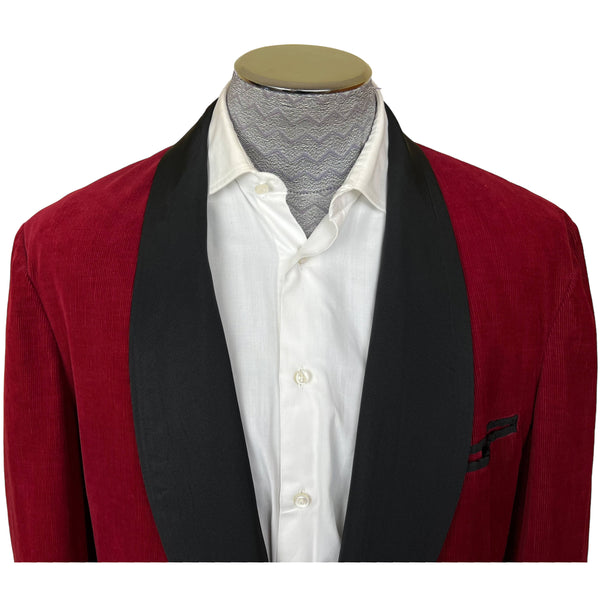 Smoking Jacket Red Formal Jacket 1950s Vintage Smoking Jacket Red