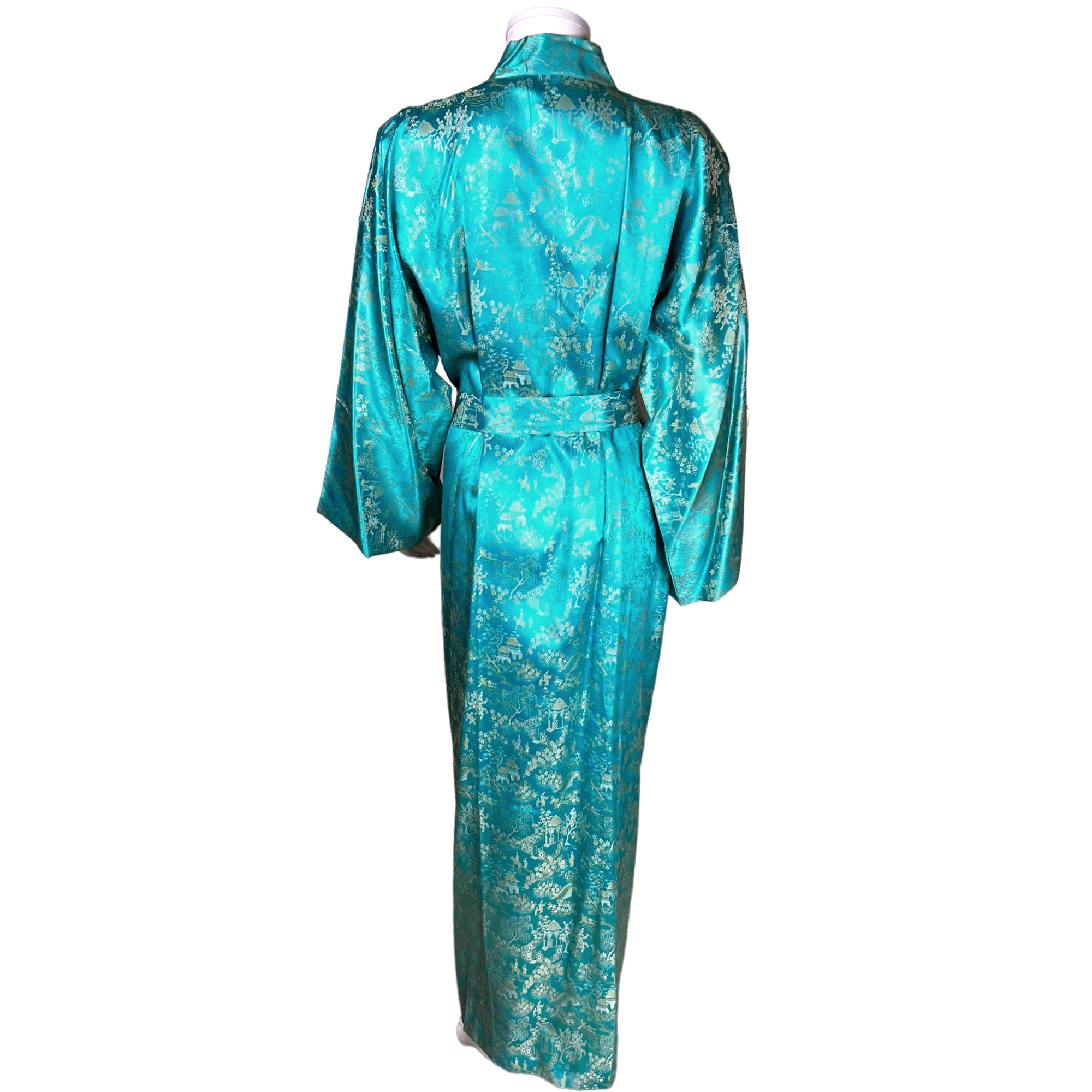 Vintage Kimono Style Dressing Gown Satin Robe Japan Size L