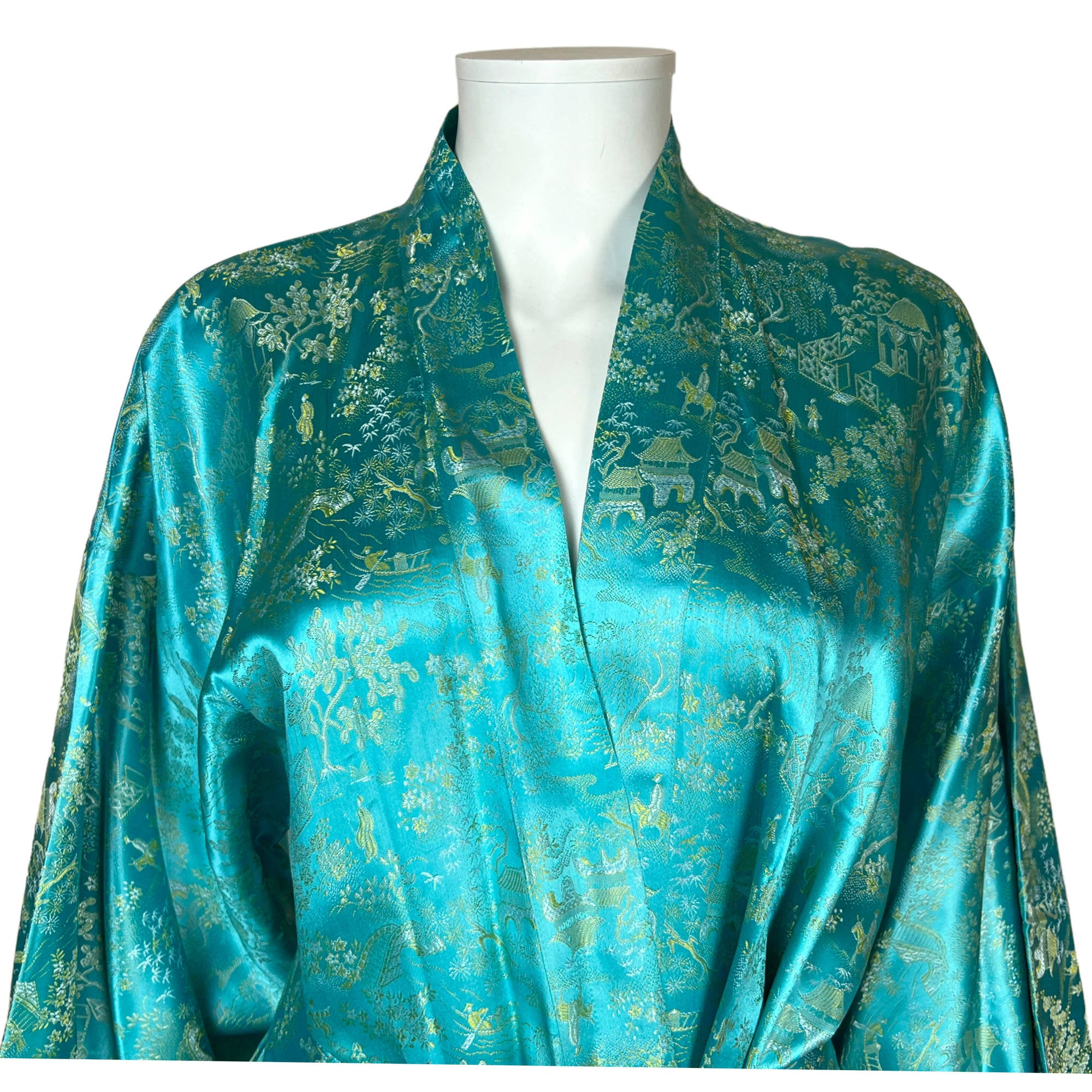 Vintage Kimono Style Dressing Gown Satin Robe Japan Size L
