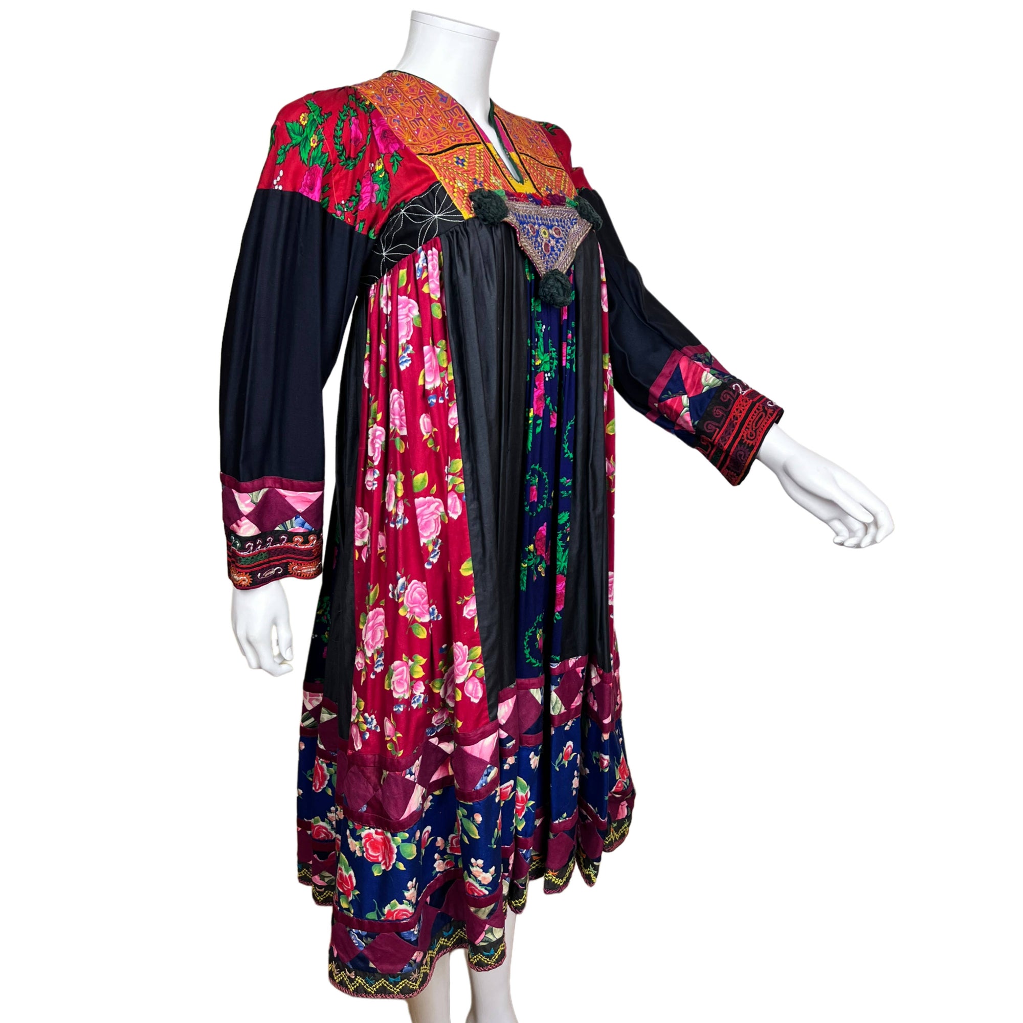 1970s Vintage Hippie Dress Maiden Heaven Afghanistan Sz S M