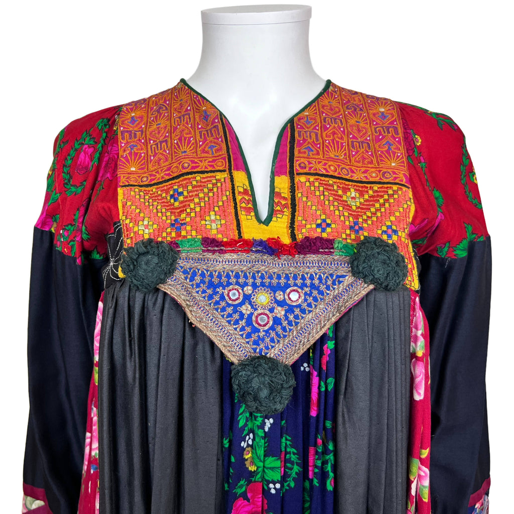 1970s Vintage Hippie Dress Maiden Heaven Afghanistan Sz S M