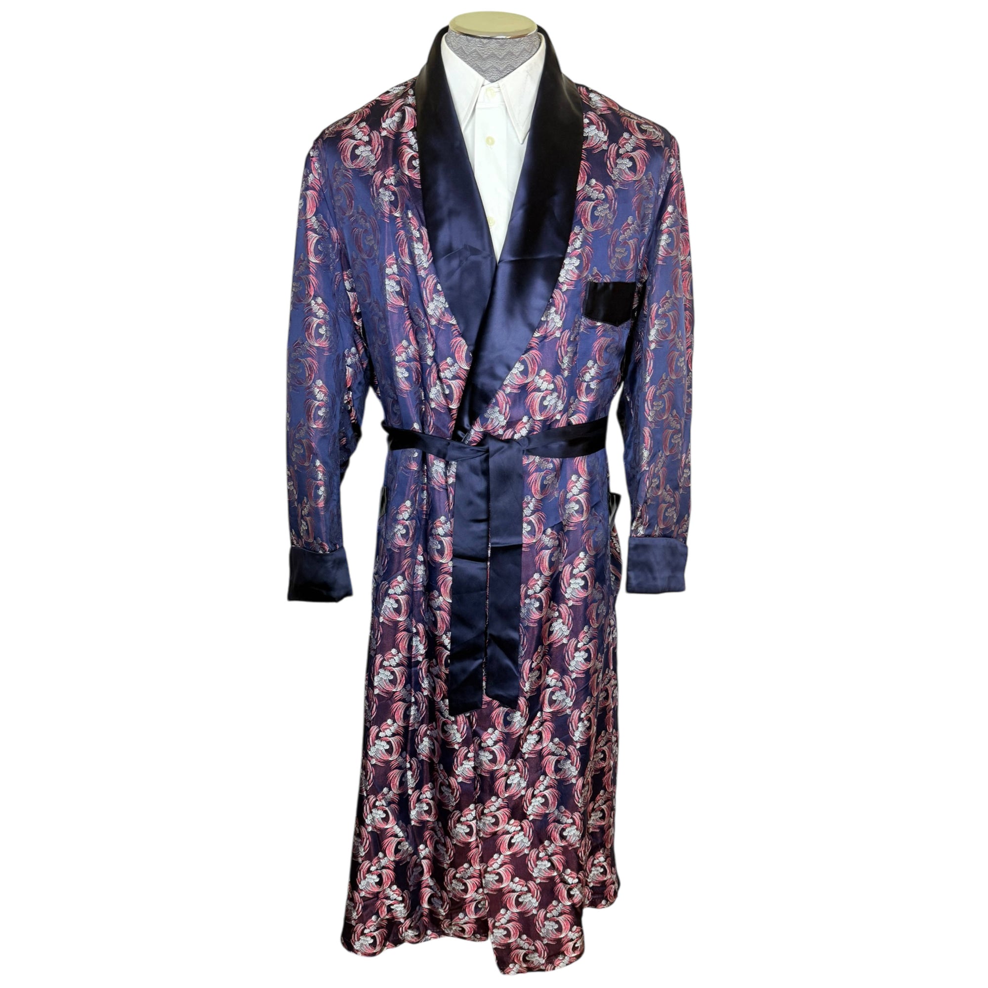 mens purple dressing gown Men's Dressing Gown Smoking Jacket Robe Black Purple Classic Quilted Fleece Extra Long Warm