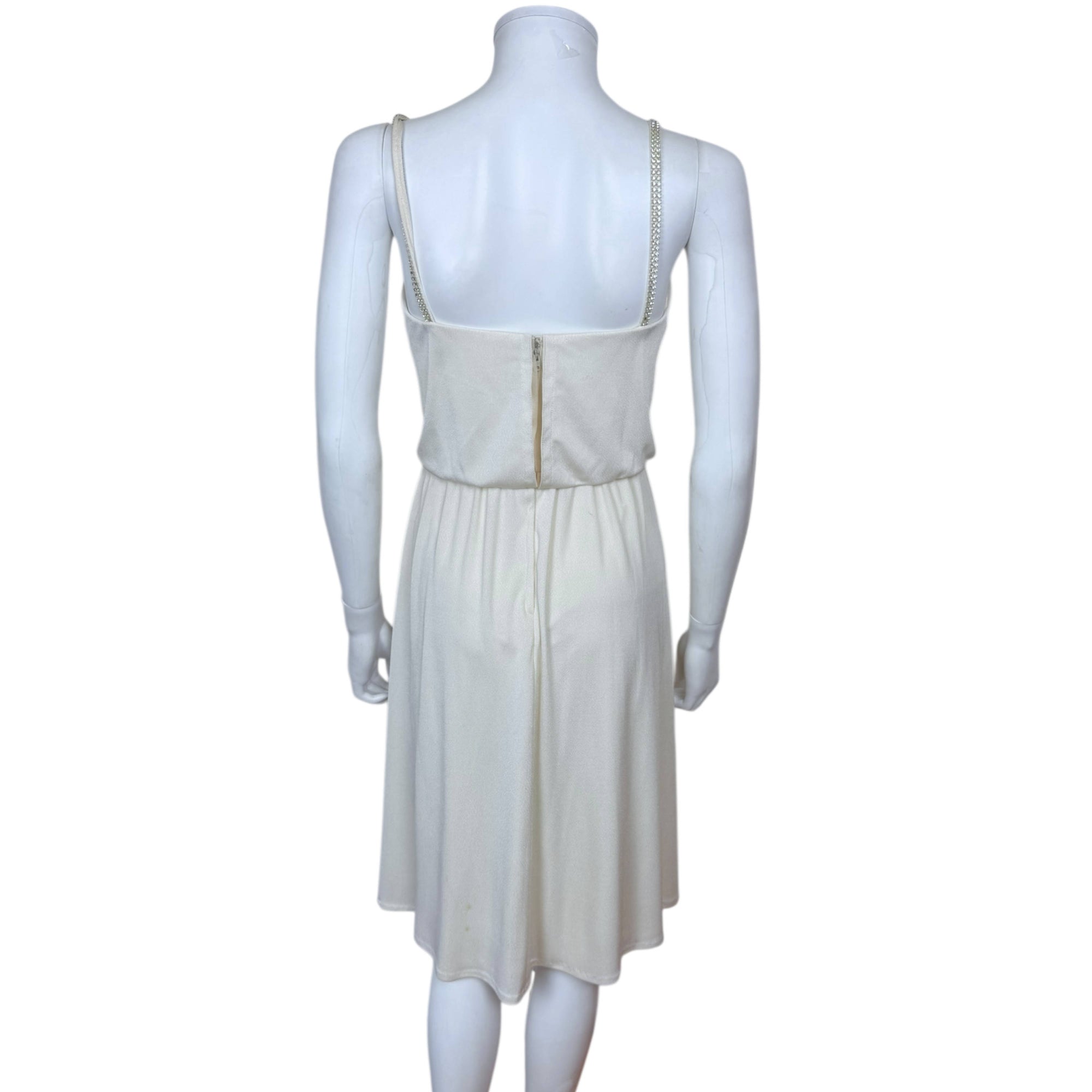 Vintage 1970s Disco Dress by Majestic Canada Polyester with Rhinestone Trim