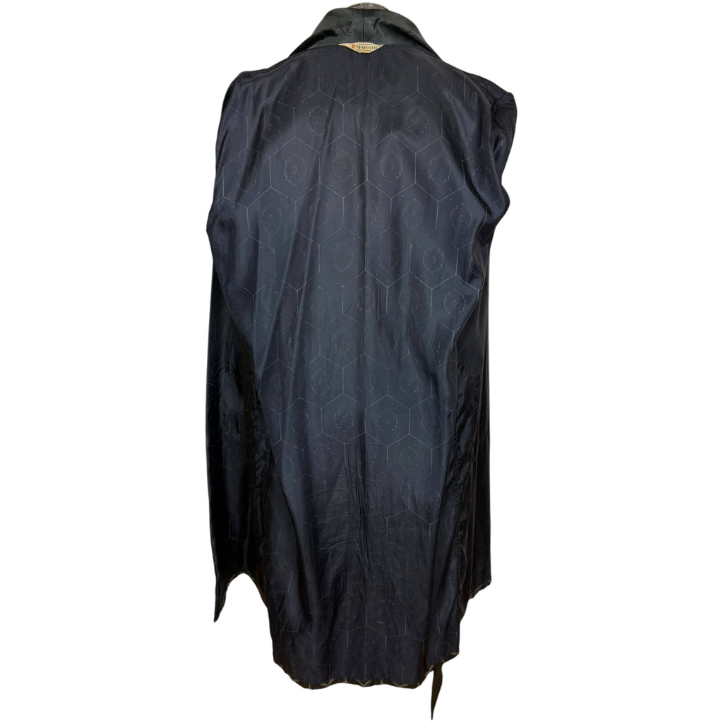 interior of vintage printed satin dressing gown