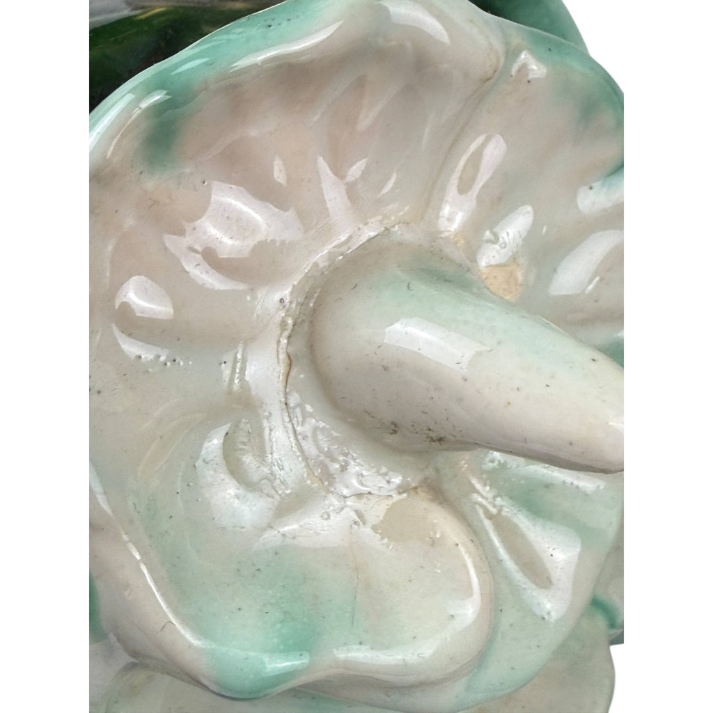 Vintage 1940s Lamps Majolica Glazed Ceramic Art Nouveau Revival