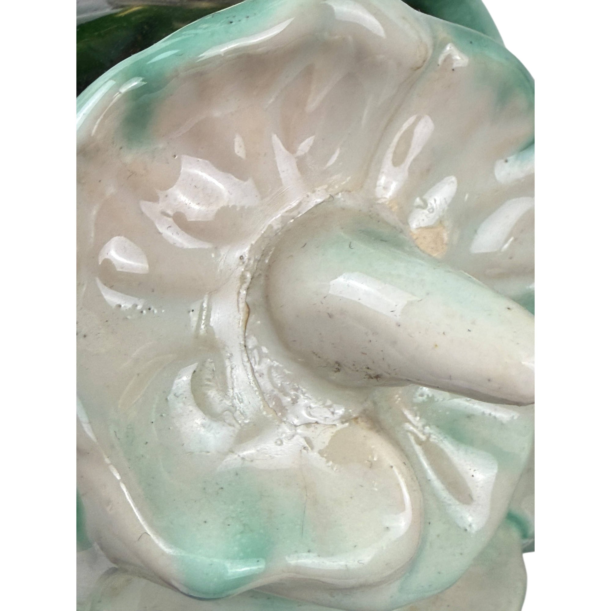 Vintage 1940s Lamps Majolica Glazed Ceramic Art Nouveau Revival