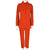 Vintage 1960s Pantsuit Orange Wool Double Knit Jacket Pants