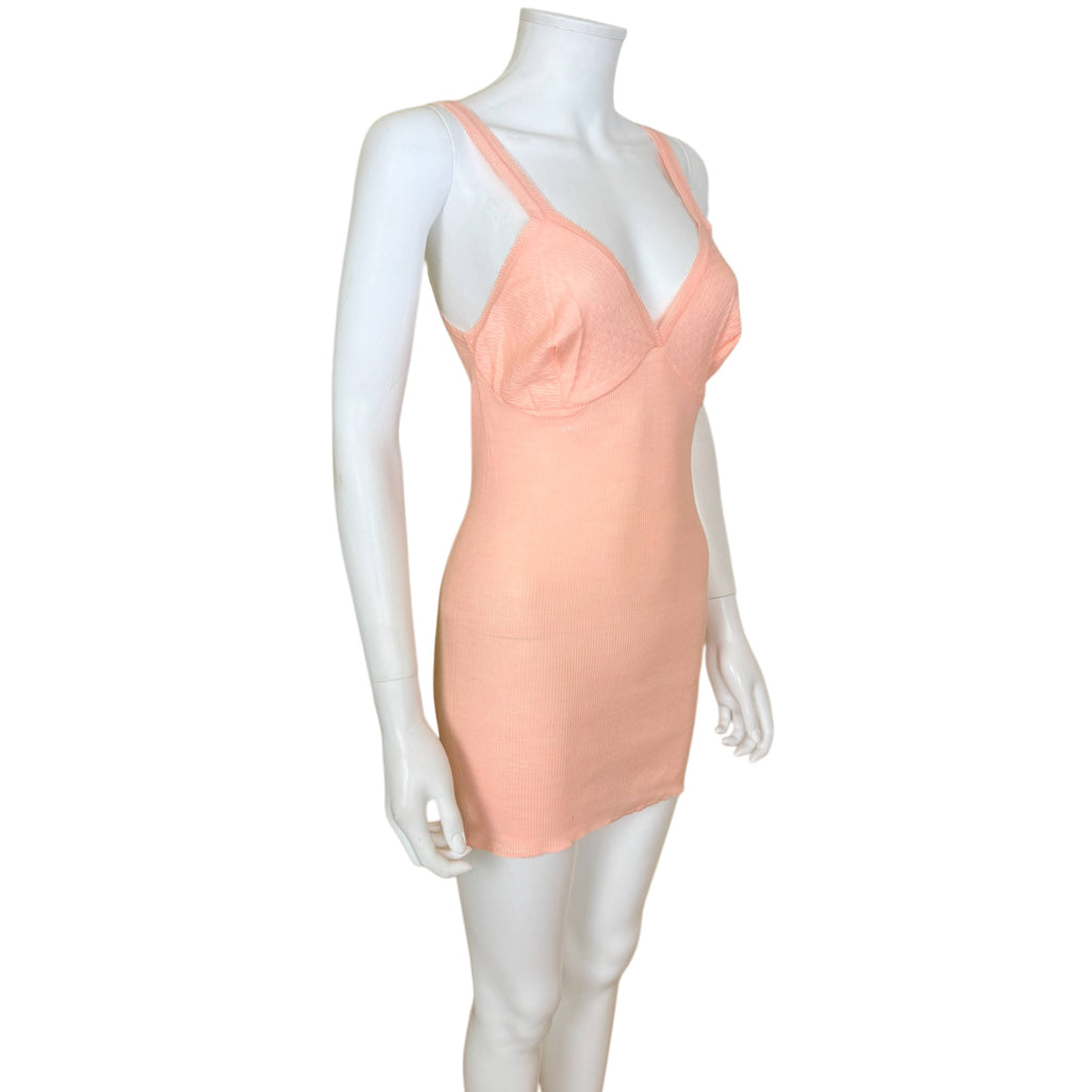 1970s seamless rib knit lingerie dress made in Italy