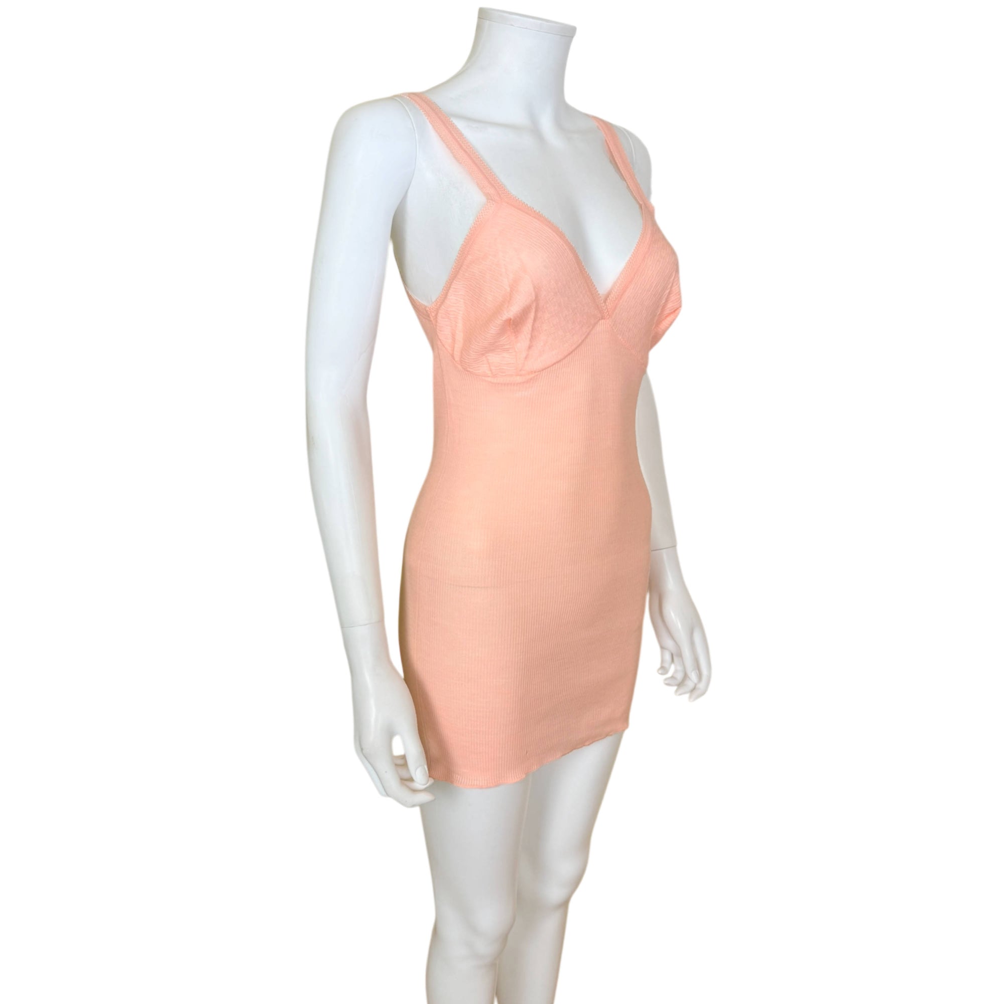 1970s seamless rib knit lingerie dress made in Italy