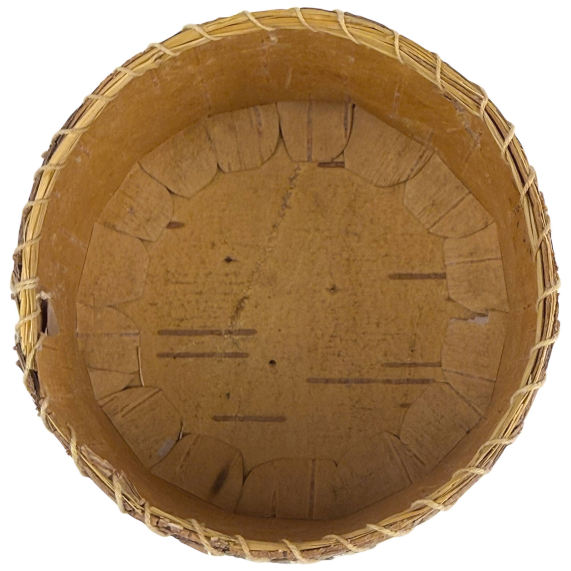 Vintage Porcupine Quill Birch Bark Box with Maple Leaf Motif Anishinaabe