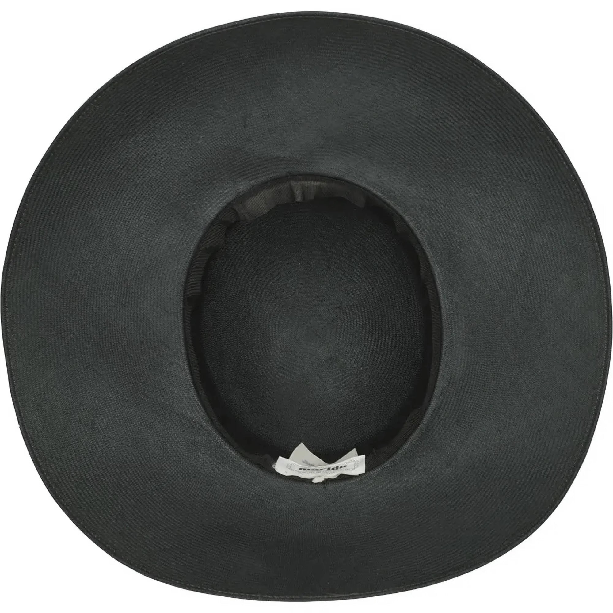 Vintage 1970s Wide Brim Hat Black Straw Marida England - Poppy's Vintage Clothing