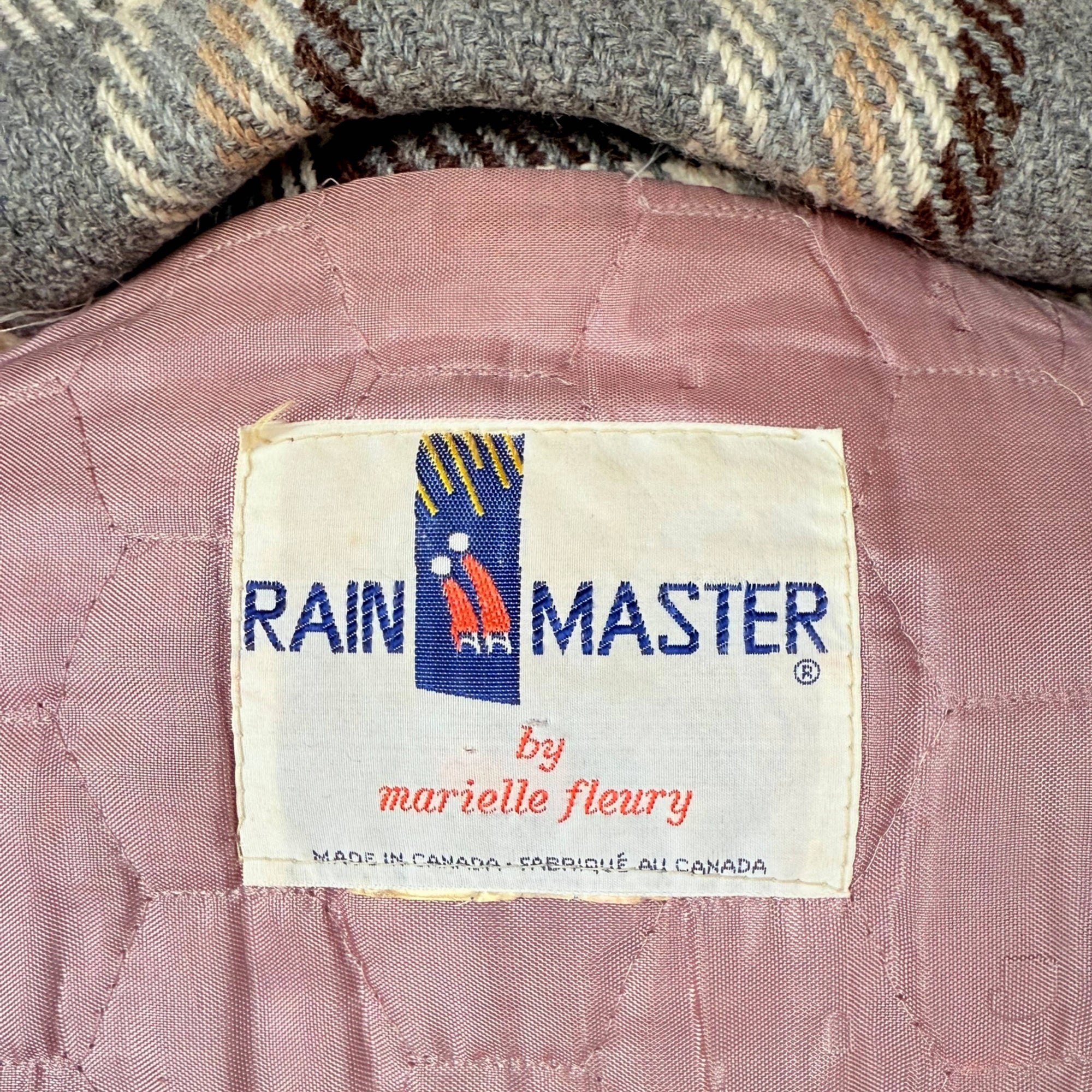 Vintage 1970s Marielle Fleury Cape Plaid Tweed Wool Size M
