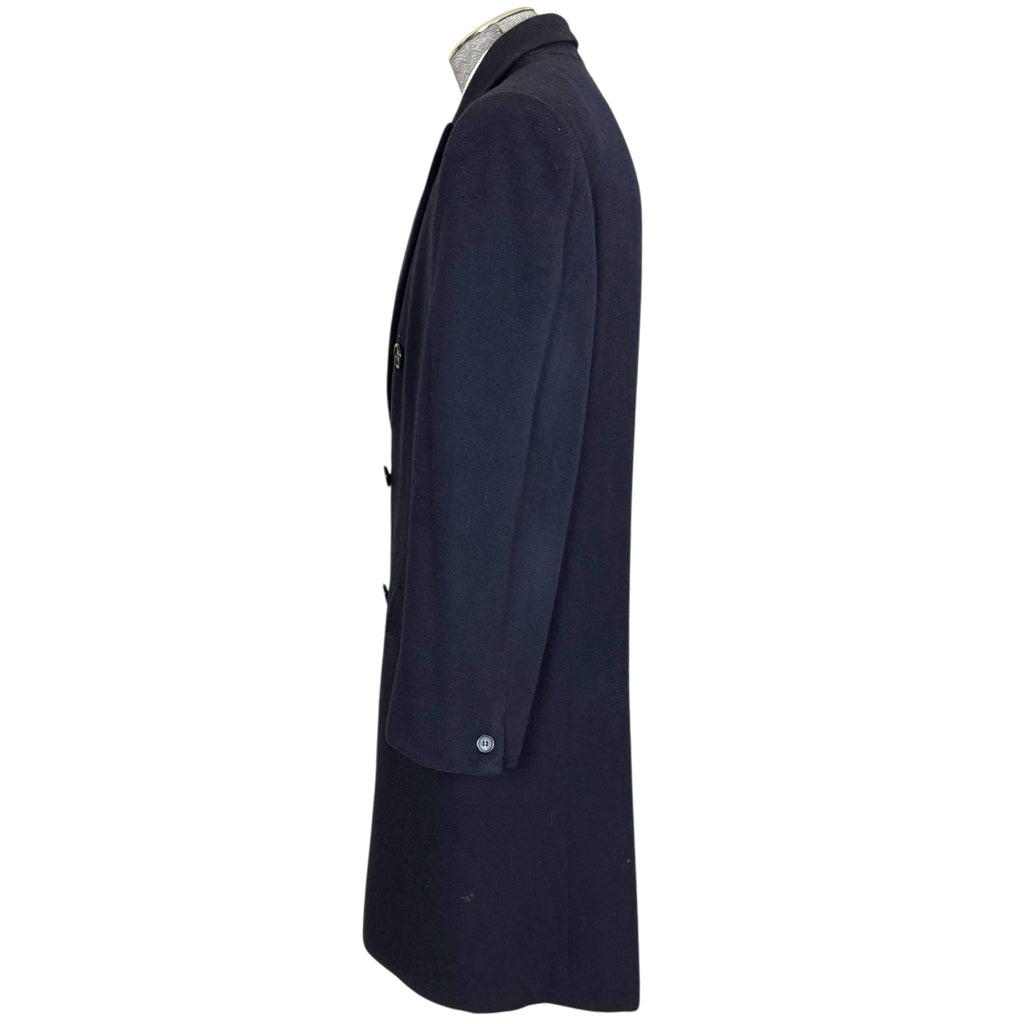 right side view of vintage Italian Wool Overcoat made with Mario Zegna Fabric 