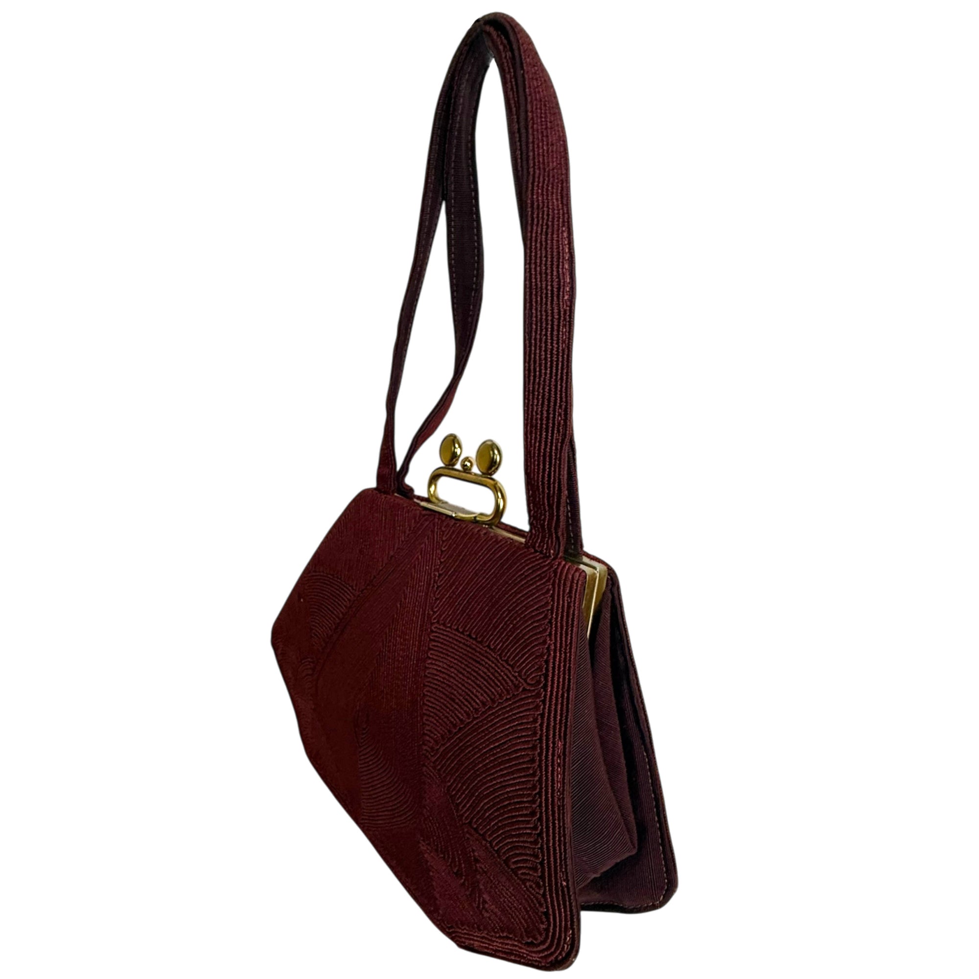side view of vintage 40s corde purse