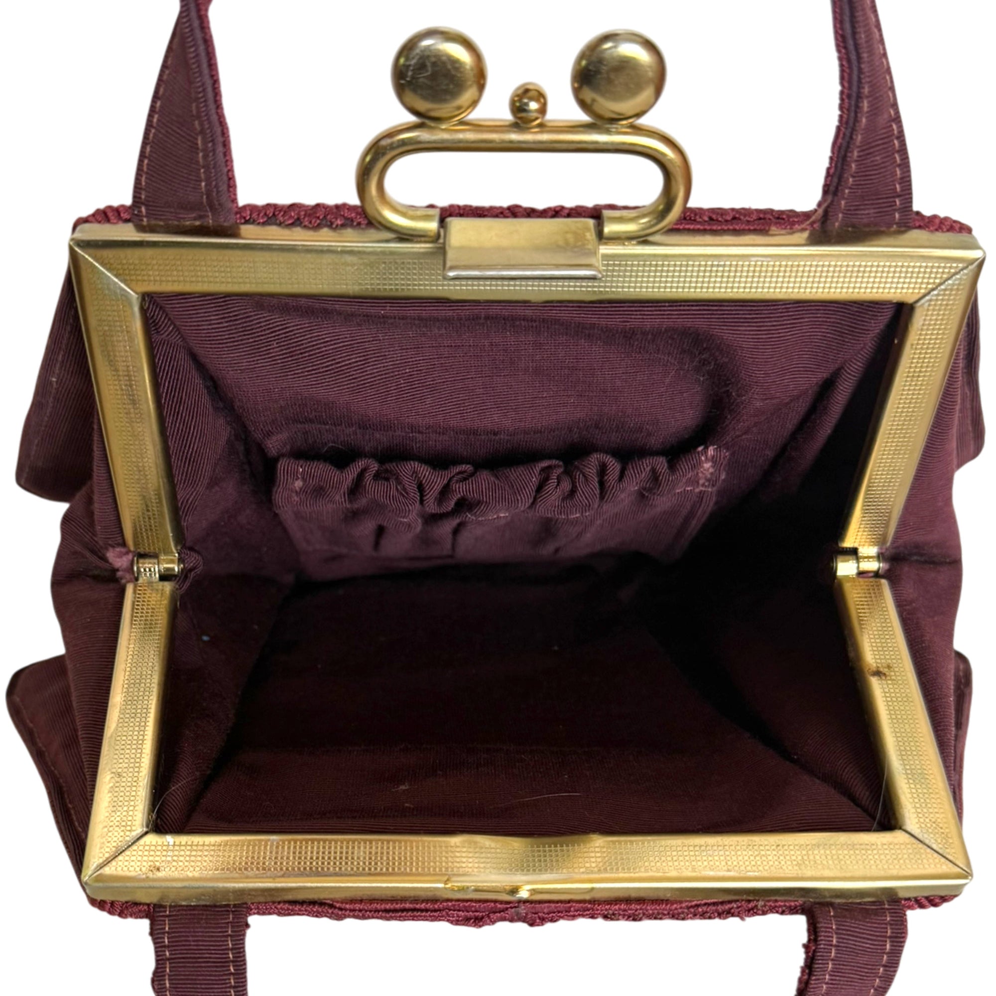 interior of vintage cordé purse