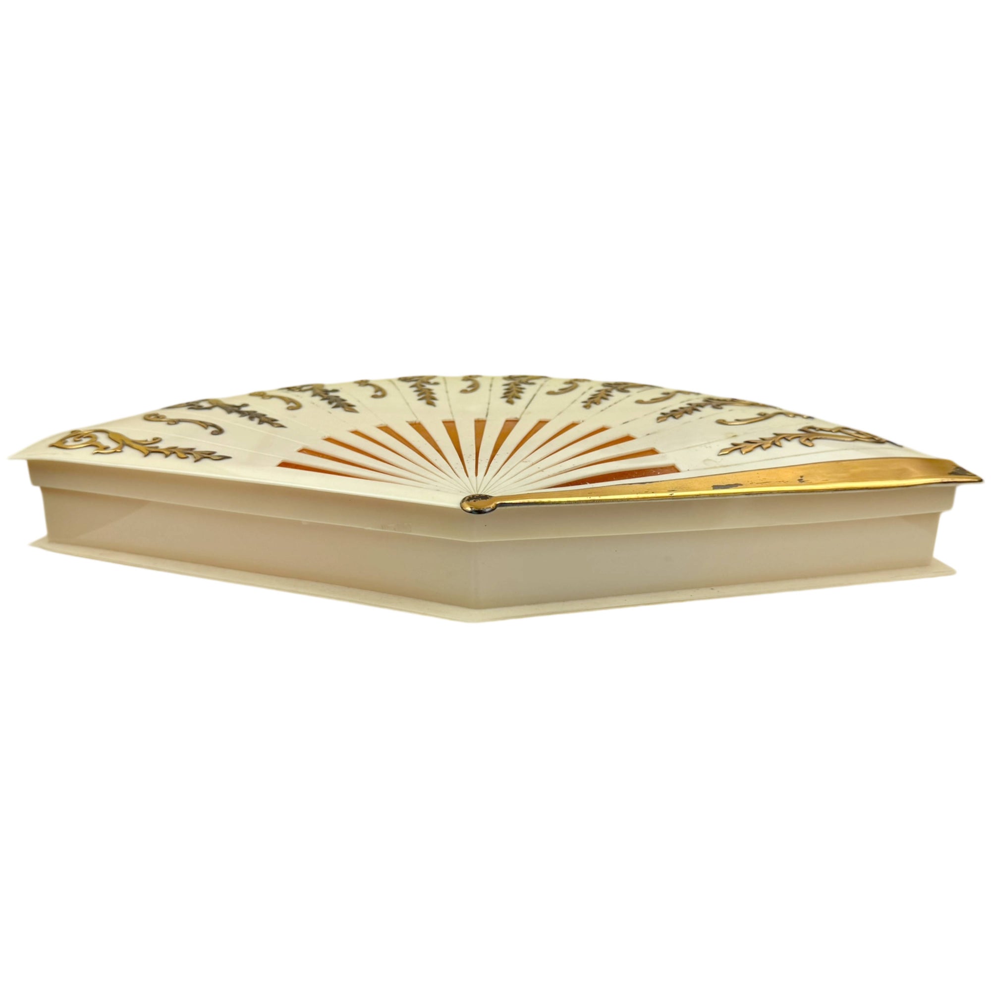 Art Deco 1930s Celluloid Chocolate Box La Marquise de Sévigné Paris Fan Shaped