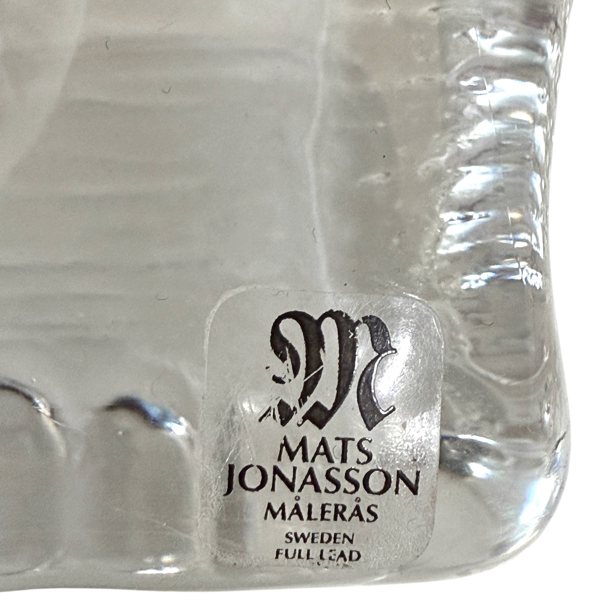Vintage Mats Jonasson Crystal Elephant Sculpture Flatback 8”