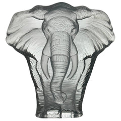 Vintage Mats Jonasson Crystal Elephant Sculpture Flatback 8”