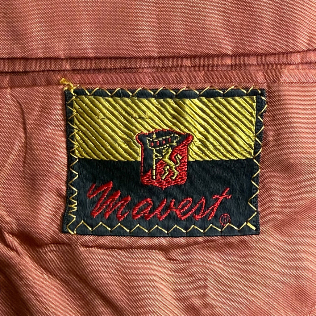 Vintage 1970s Plaid Blazer Jacket Red White Blue Check Size 36 Mavest Label