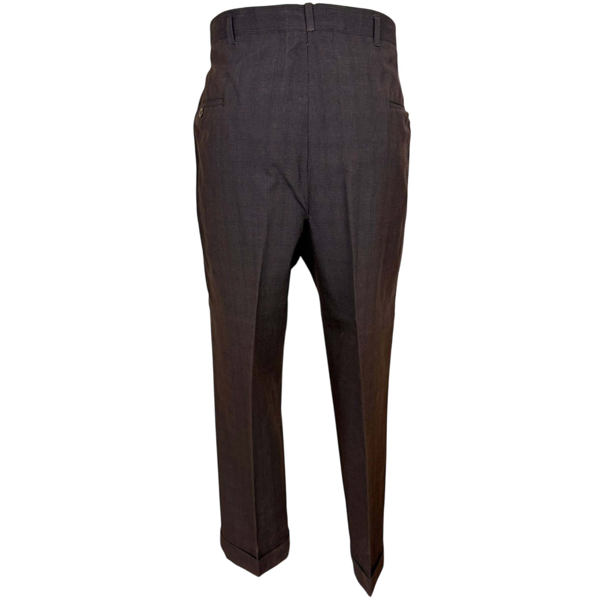 Vintage 1950s Men’s Suit Subtle Brown Check Wool Size S M