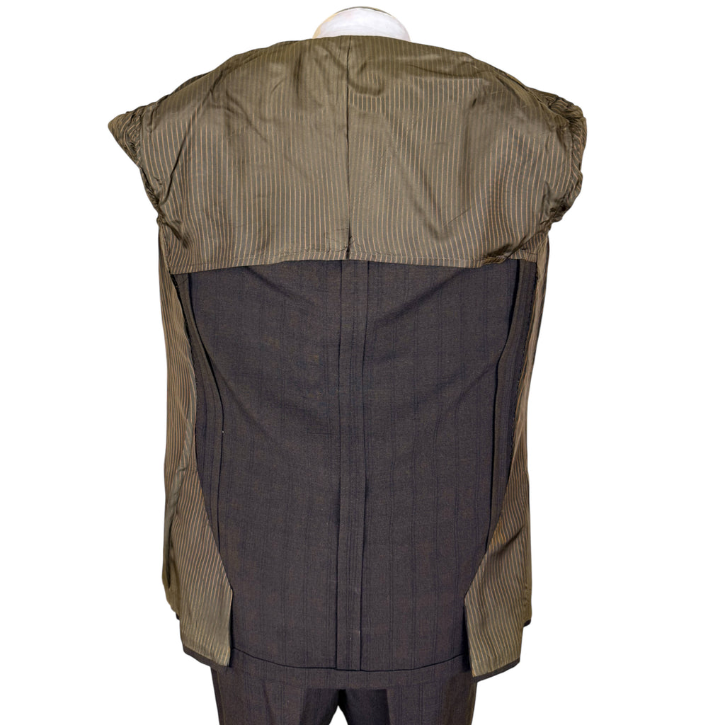 Vintage 1950s Men’s Suit Subtle Brown Check Wool Size S M