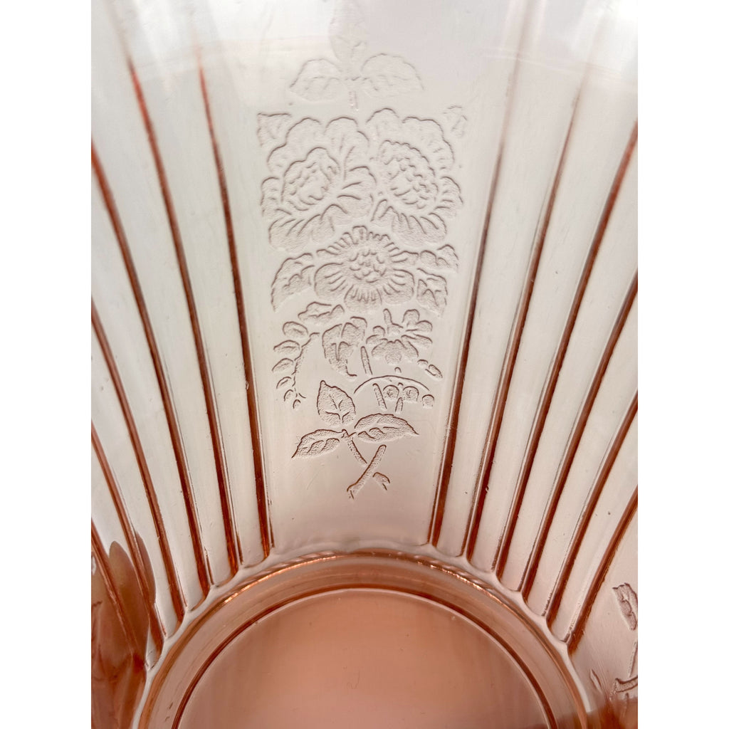 Hocking Mayfair Pink Depression Glass Sweetpea Vase Open Rose Pattern
